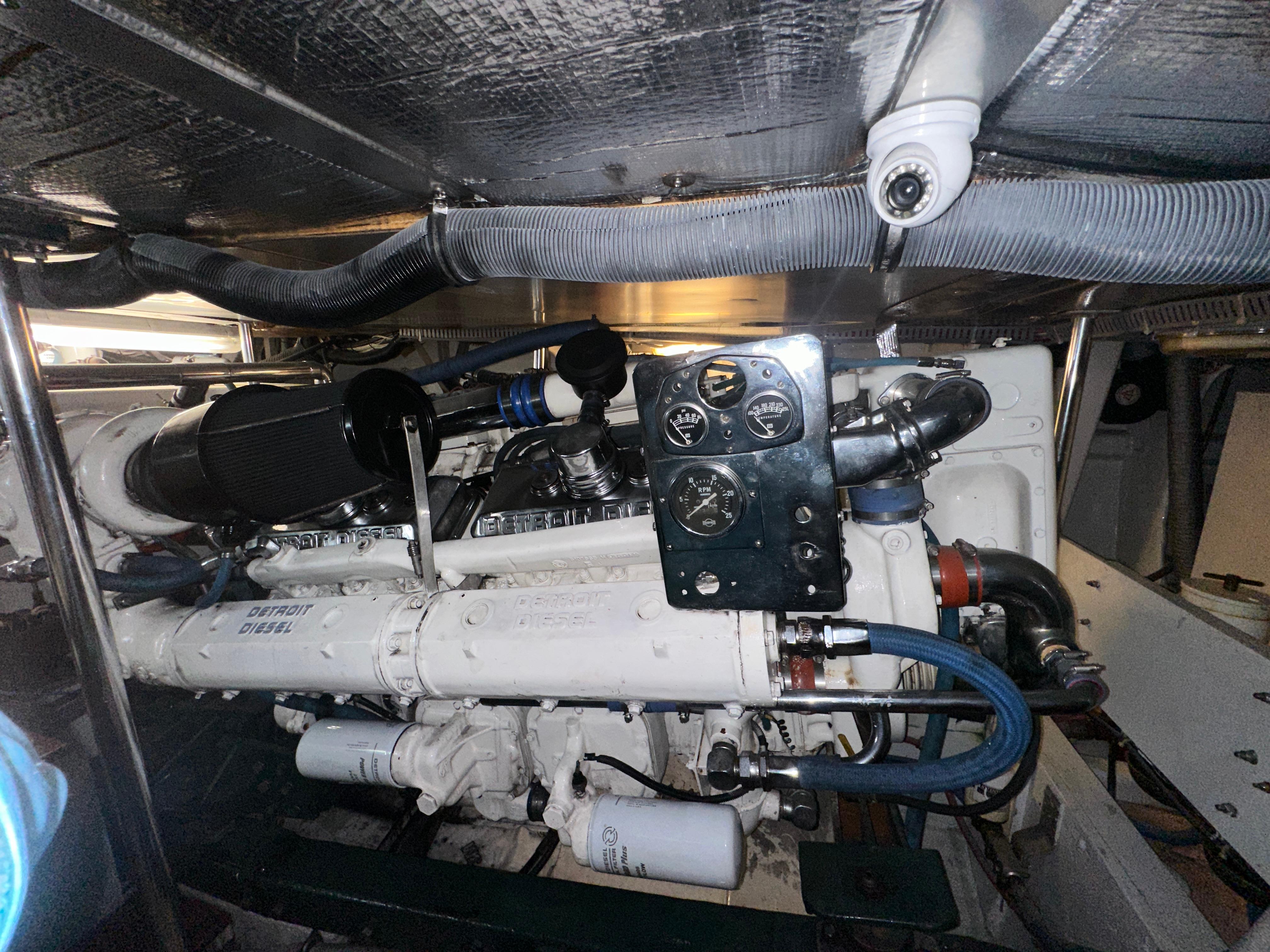 Bertram-58 Convertible Custom Total Rebuild 2010 1980-Liberty Belle TX-US-Engine room of 1980 Bertram 58 Convertible Custom yacht, showcasing detailed machinery.-9430006 | Thumbnail