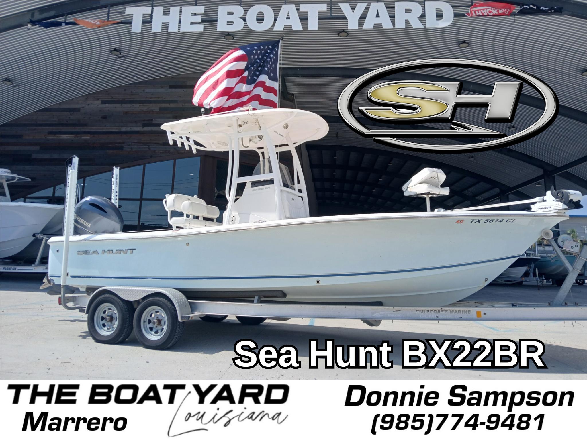 2014 Sea Hunt BX 22 BR boat on trailer at The Boat Yard, Marrero, Louisiana.
