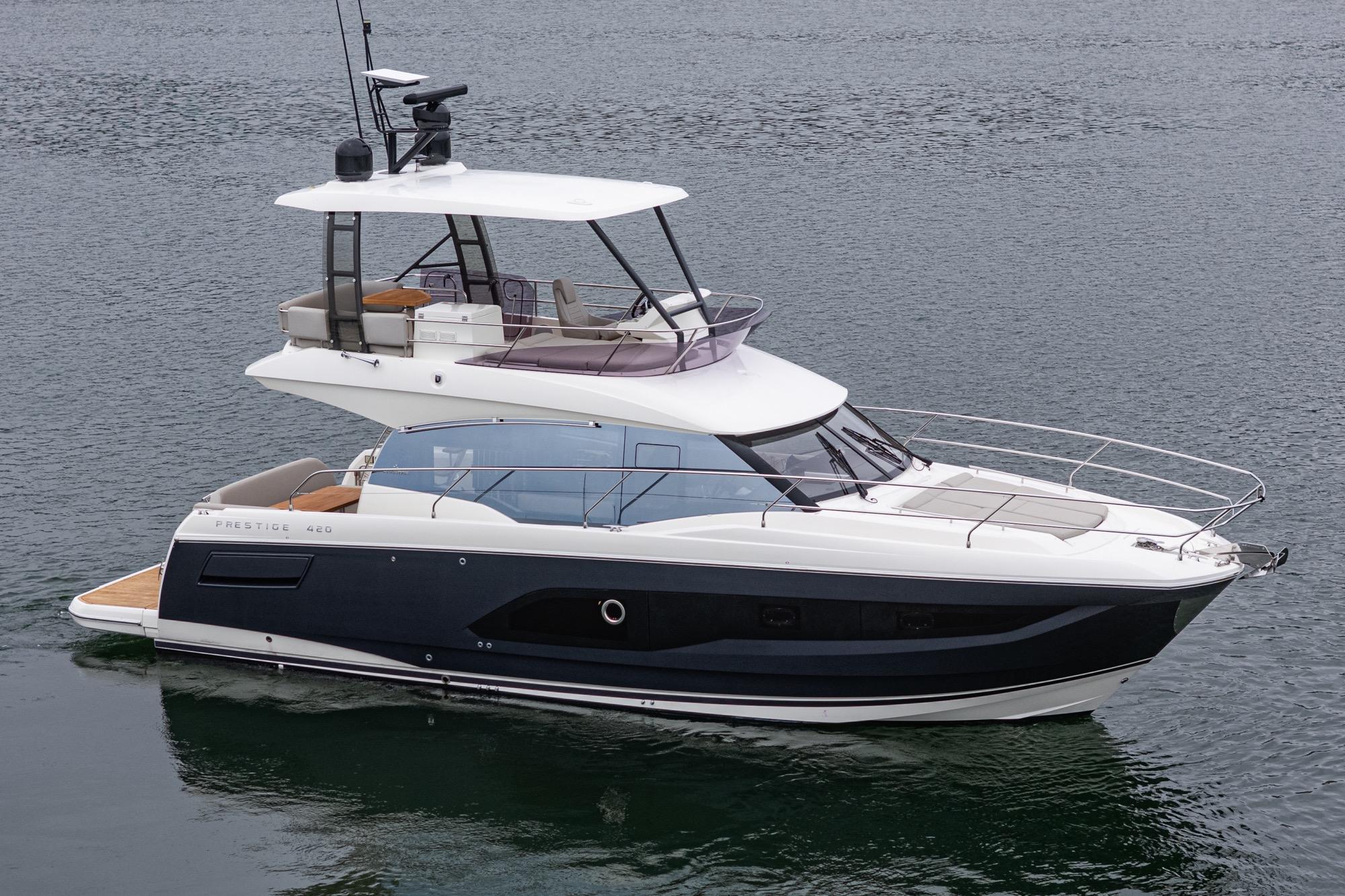 2021 Prestige 420 #TBRL034LLC inventory image at Sun Country Marine Group, Newport Beach