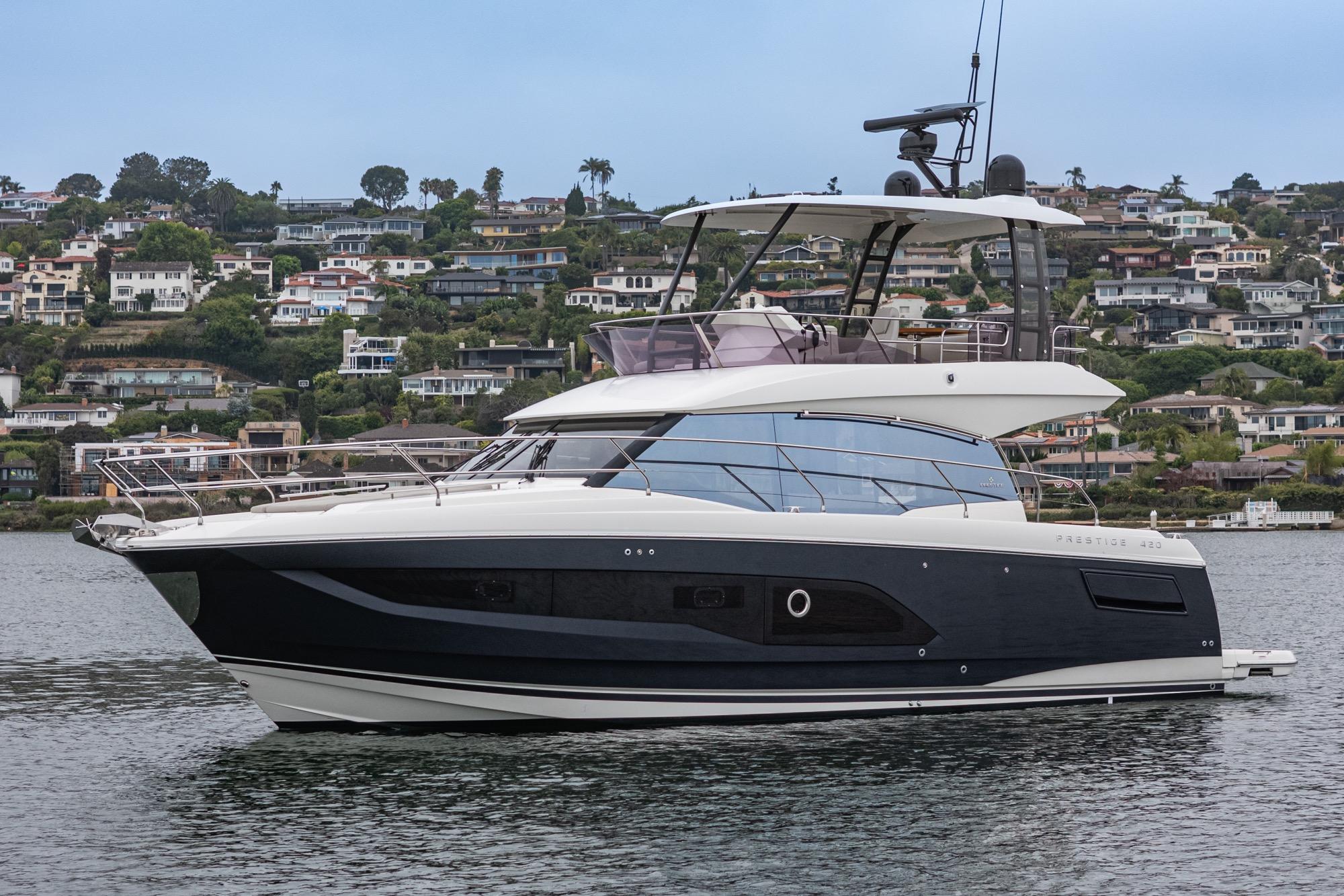2021 Prestige 420 #TBRL034LLC inventory image at Sun Country Marine Group, Newport Beach
