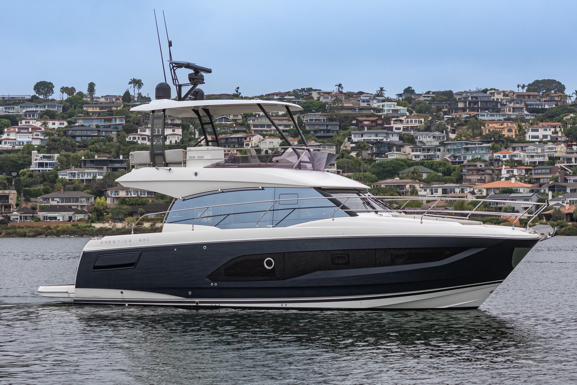 2021 Prestige 420 #TBRL034LLC inventory image at Sun Country Marine Group, Newport Beach