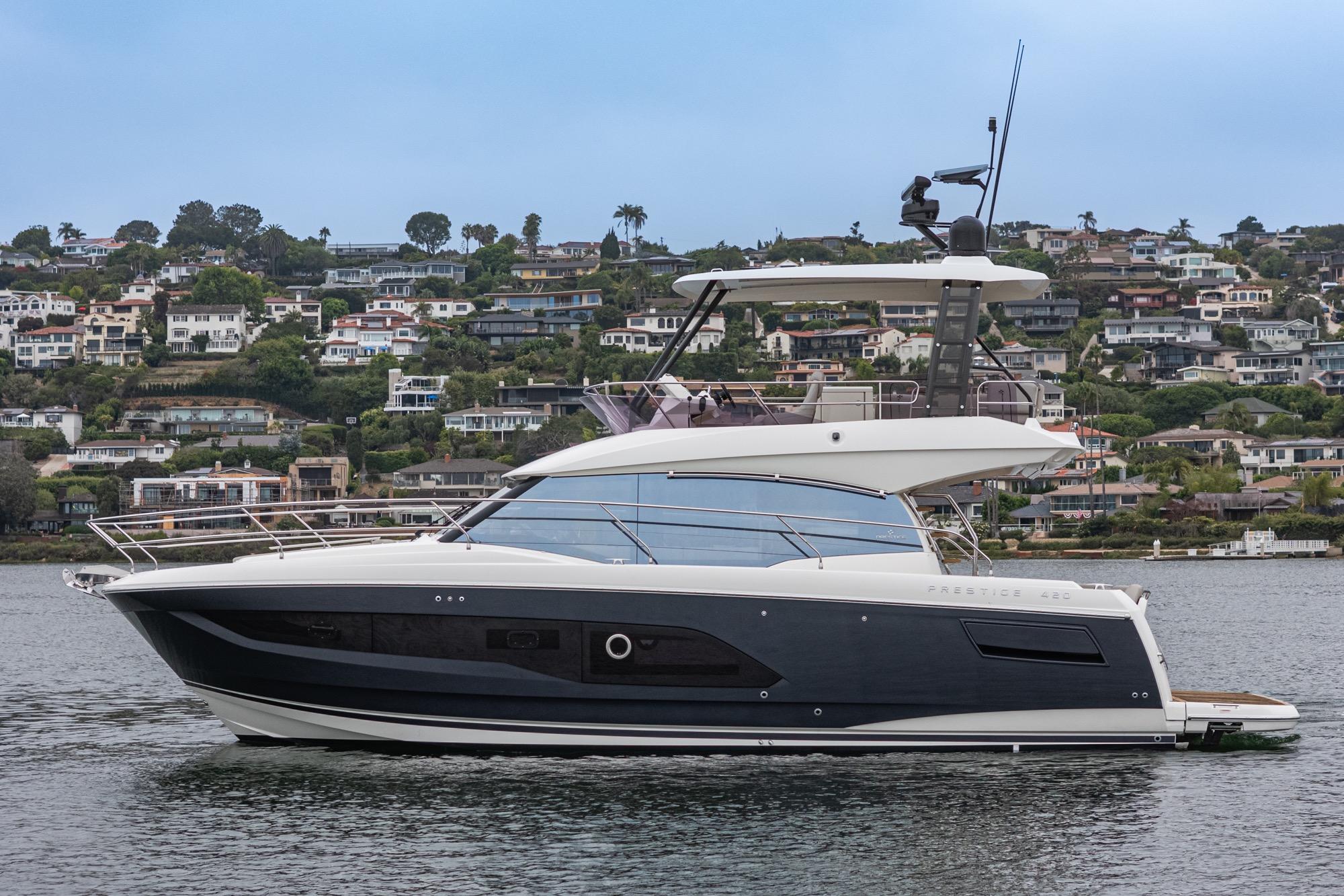 2021 Prestige 420 #TBRL034LLC inventory image at Sun Country Marine Group, Newport Beach