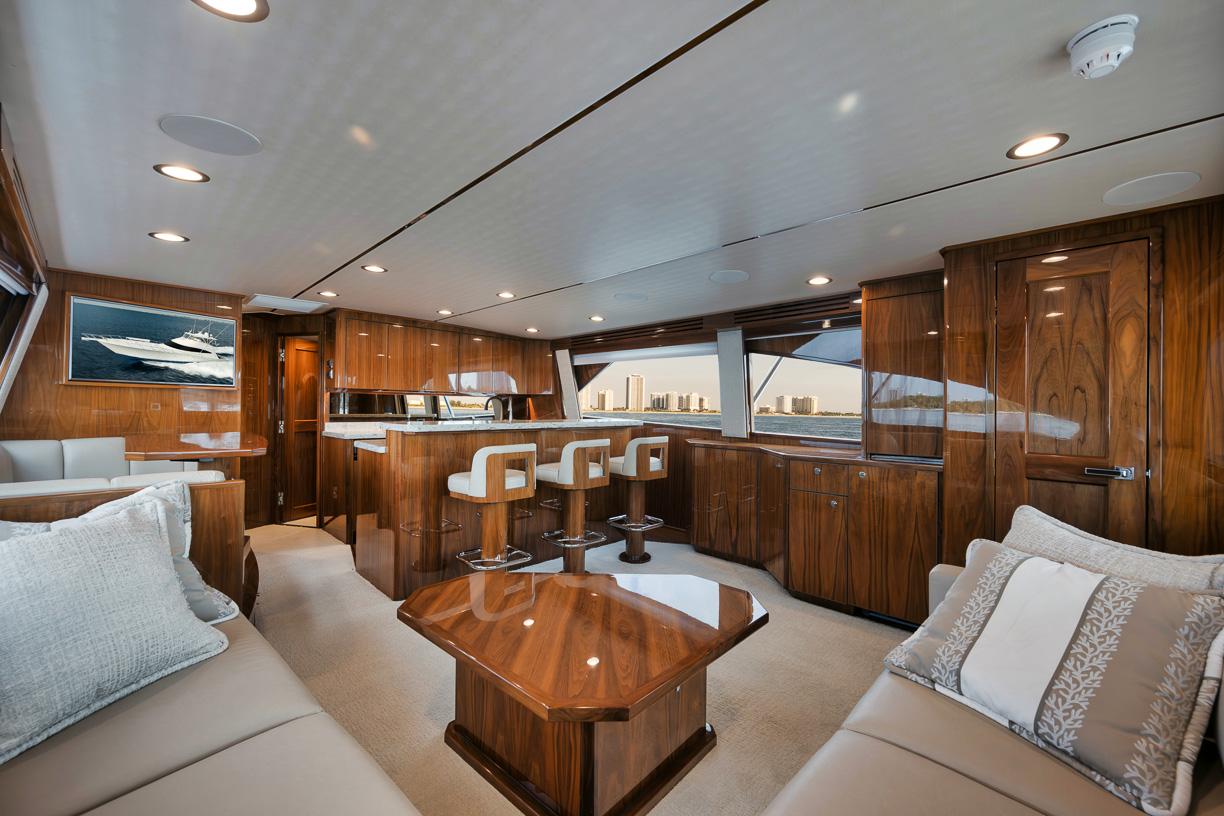 Viking 68 WHY KNOT - Galley View From Salon Sofa