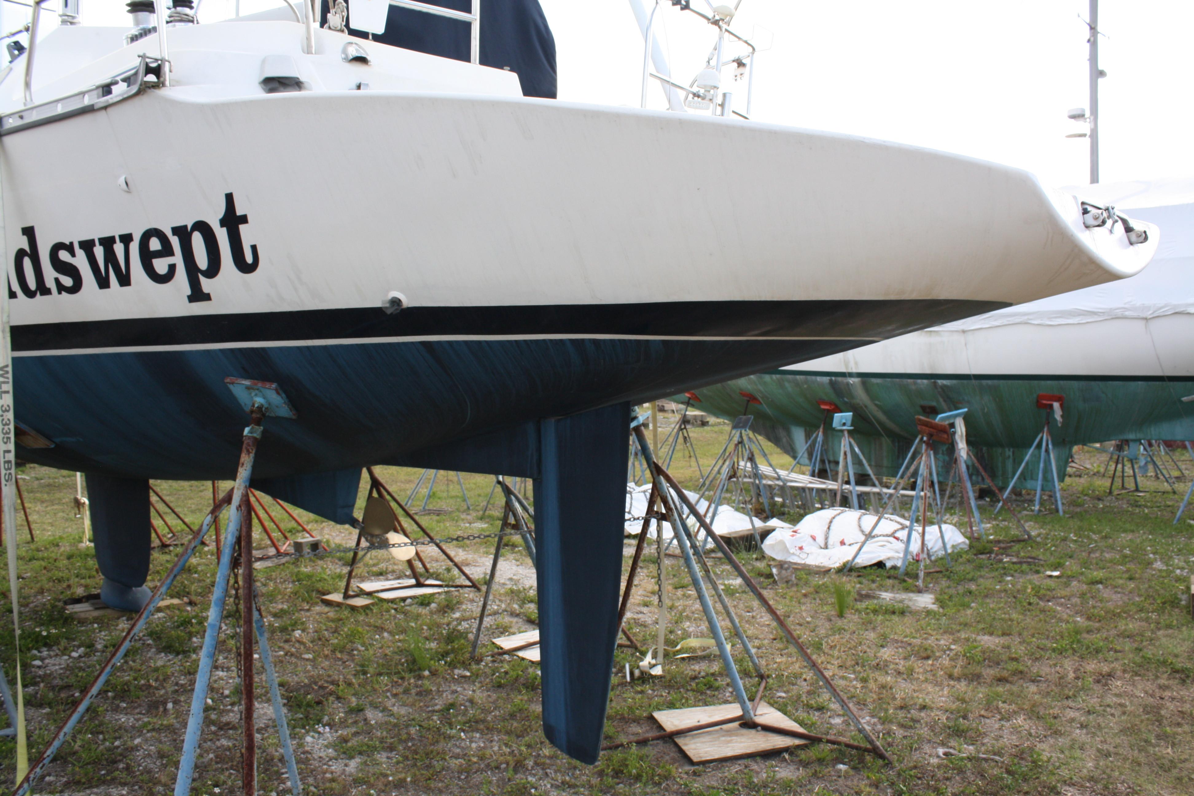 Port Aft Quarter. This Professionally Fabricated Transom Extension Adds an incredible amount of space for dinghy storage and all your recreational endeavors.