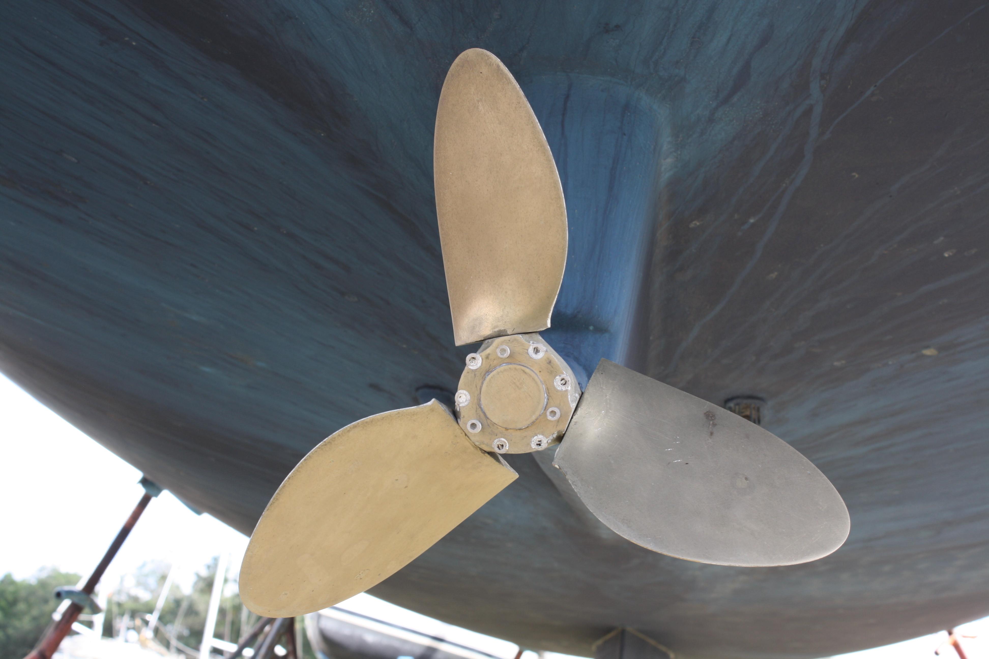 3 blade Max Prop waiting for a new zinc. These props are easily maintained and the service at Max Prop is outstanding.