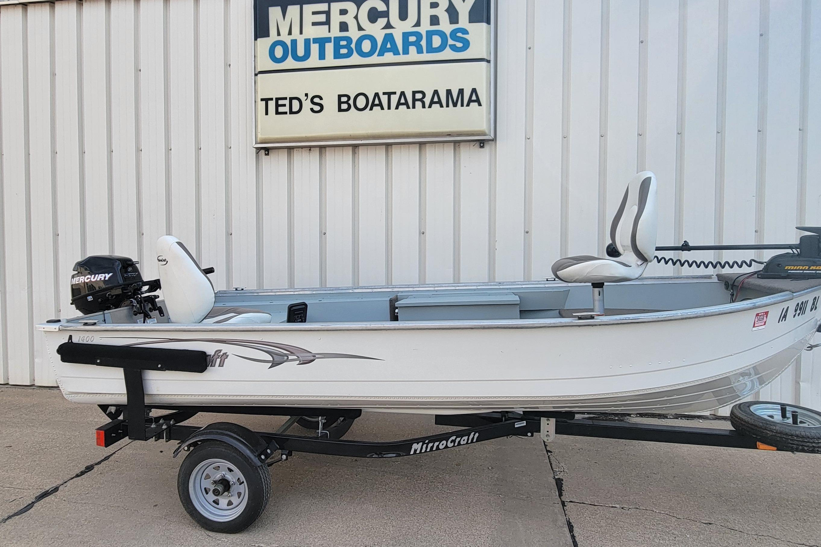 2014 MirroCraft 1400 boat with Mercury outboard motor at Ted's Boatarama.