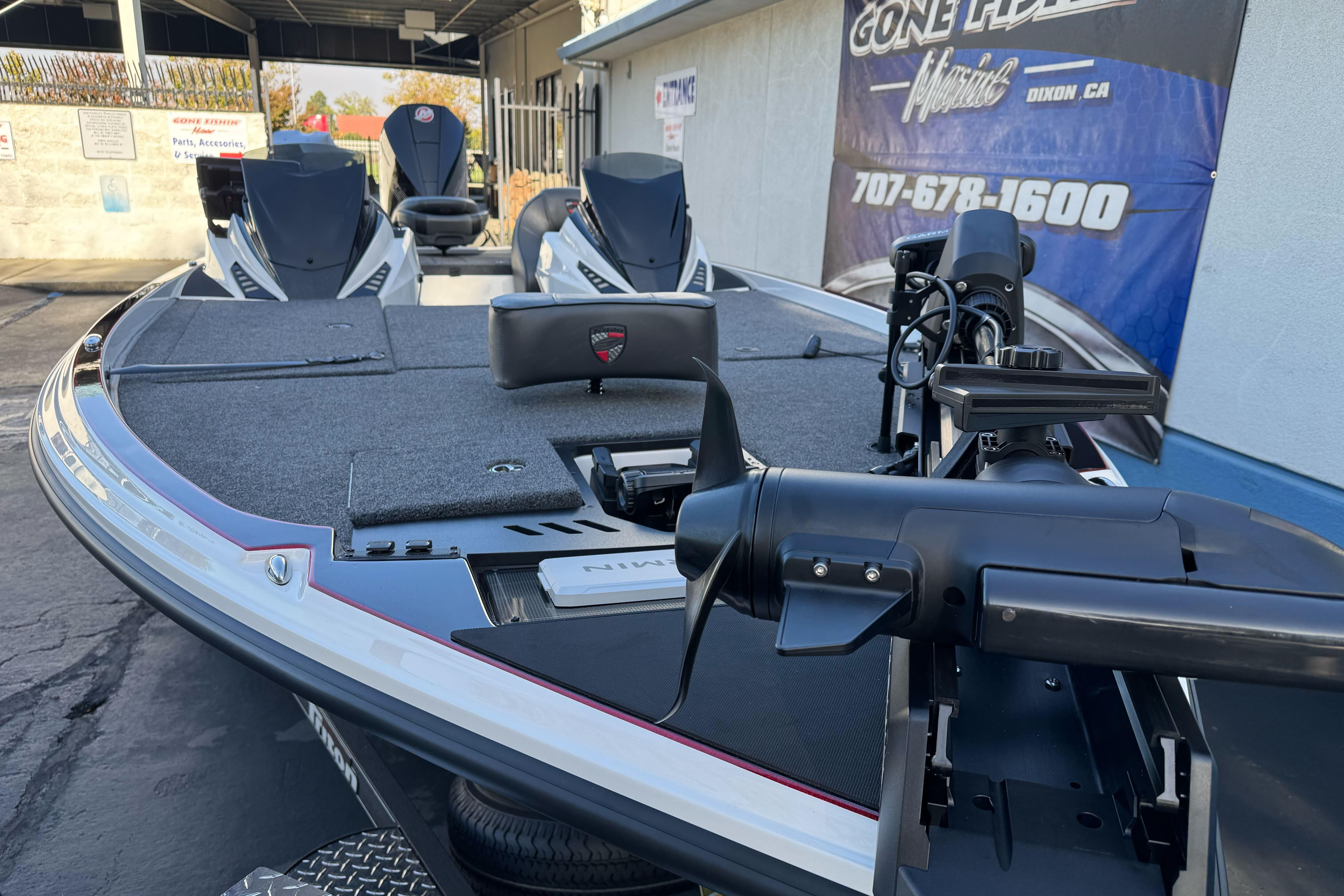 2026 Triton 20XP Patriot boat with advanced trolling motor and sleek design.