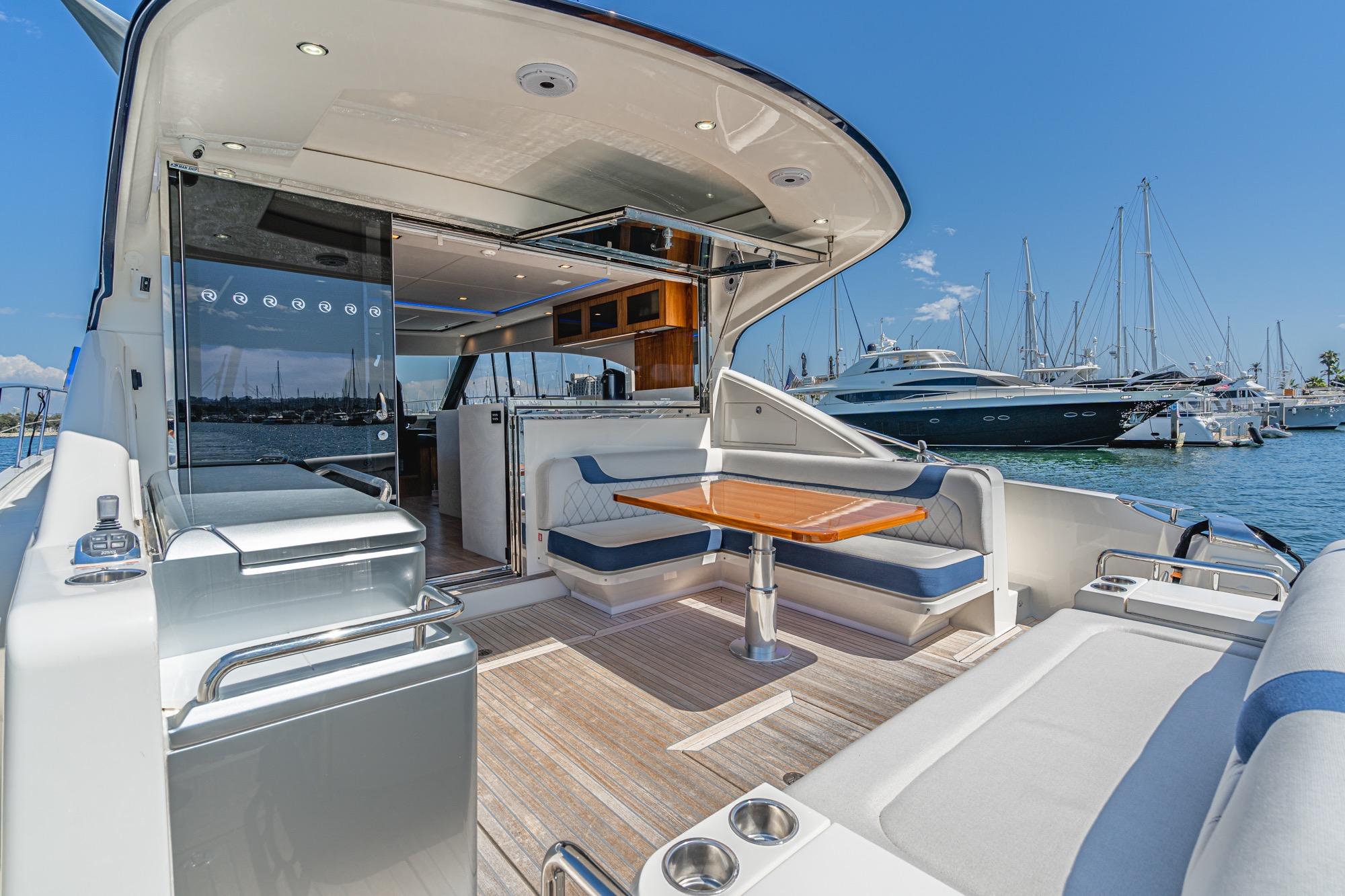 2023 Riviera 5400 Sport Yacht #TBRM54134D-LLC inventory image at Sun Country Marine Group, San Diego Harbor Island