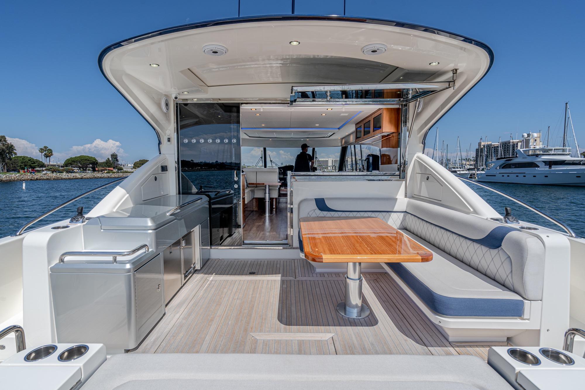 2023 Riviera 5400 Sport Yacht #TBRM54134D-LLC inventory image at Sun Country Marine Group, San Diego Harbor Island