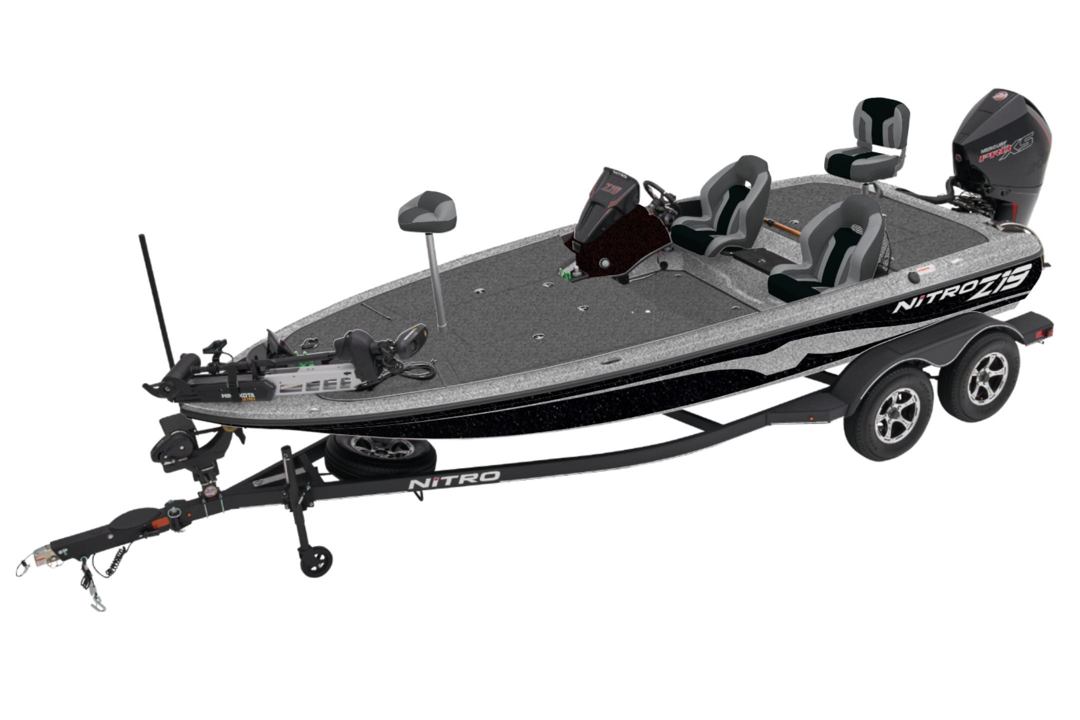2026 Nitro Z19 XL fishing boat with trailer, featuring sleek design and modern equipment.