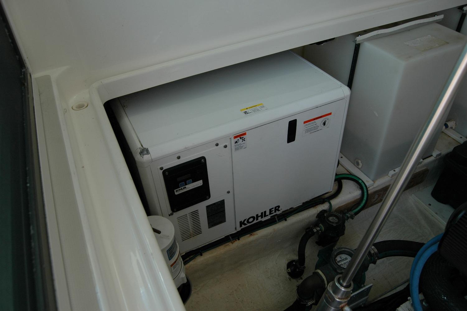 2014 Back Cove 34 boat engine compartment with Kohler generator.