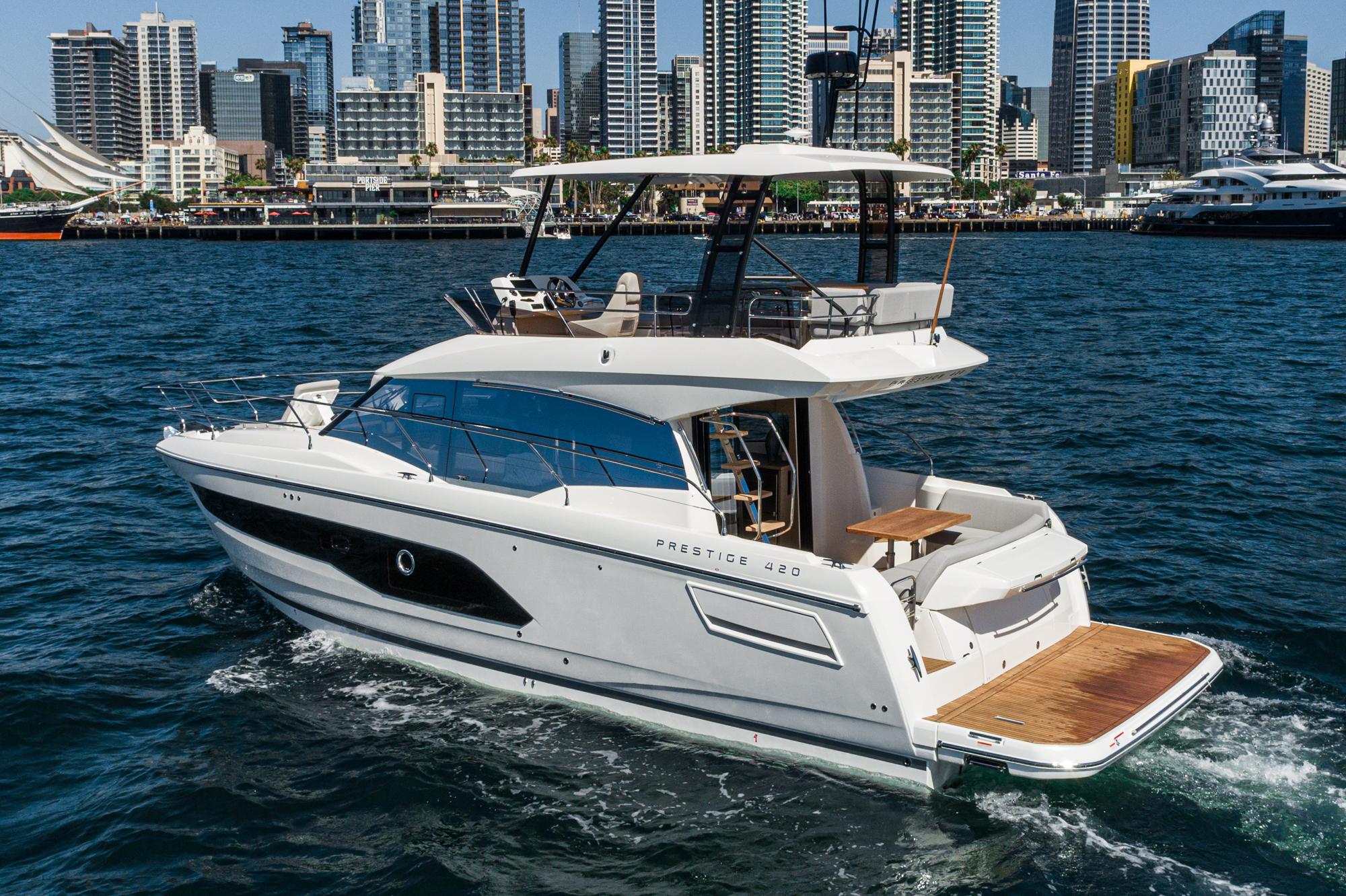 2024 Prestige 420 Fly #PR148F inventory image at Sun Country Marine Group, San Diego Harbor Island 2024 Prestige 420 Fly #PR148F inventory image at Sun Country Marine Group, San Diego Harbor Island