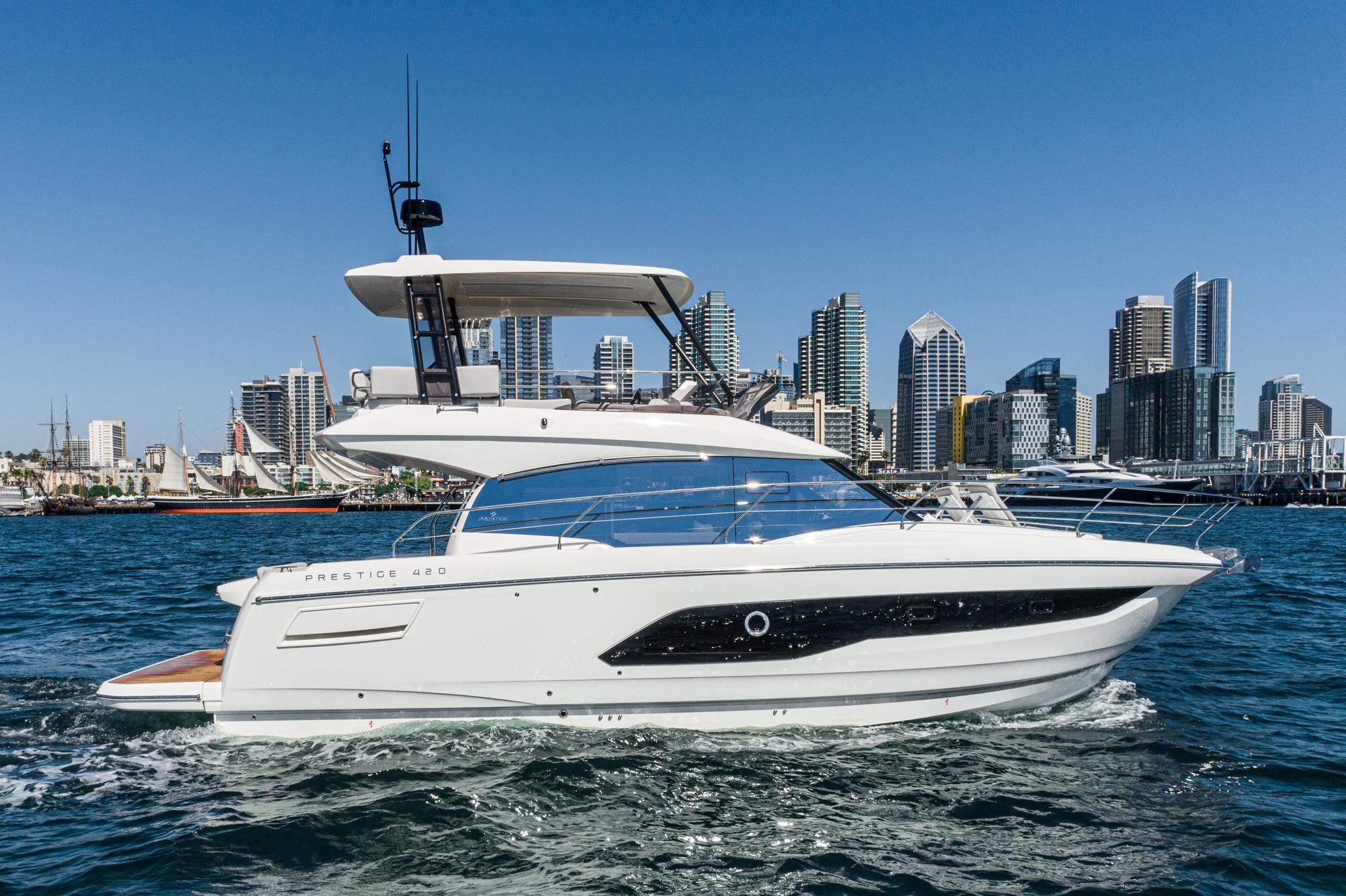 2024 Prestige 420 Fly #PR148F inventory image at Sun Country Marine Group, San Diego Harbor Island 2024 Prestige 420 Fly #PR148F inventory image at Sun Country Marine Group, San Diego Harbor Island