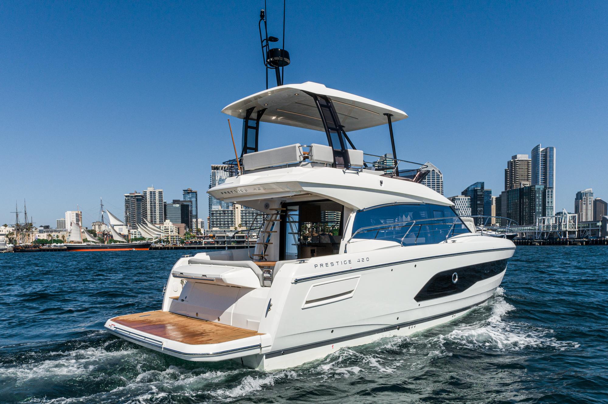 2024 Prestige 420 Fly #PR148F inventory image at Sun Country Marine Group, San Diego Harbor Island 2024 Prestige 420 Fly #PR148F inventory image at Sun Country Marine Group, San Diego Harbor Island