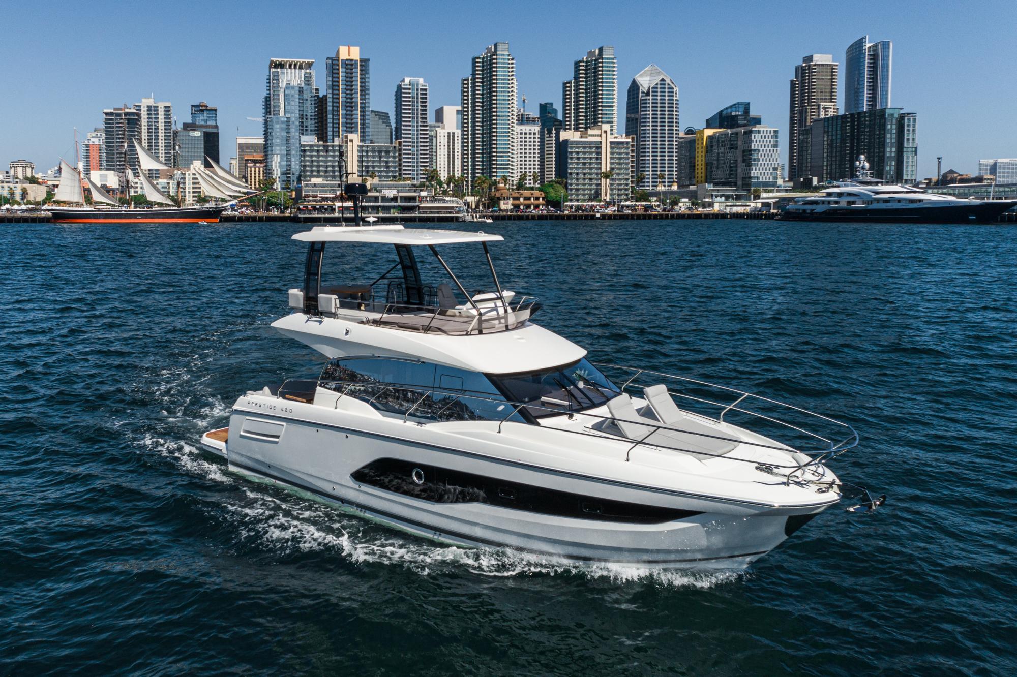 2024 Prestige 420 Fly #PR148F inventory image at Sun Country Marine Group, San Diego Harbor Island 2024 Prestige 420 Fly #PR148F inventory image at Sun Country Marine Group, San Diego Harbor Island