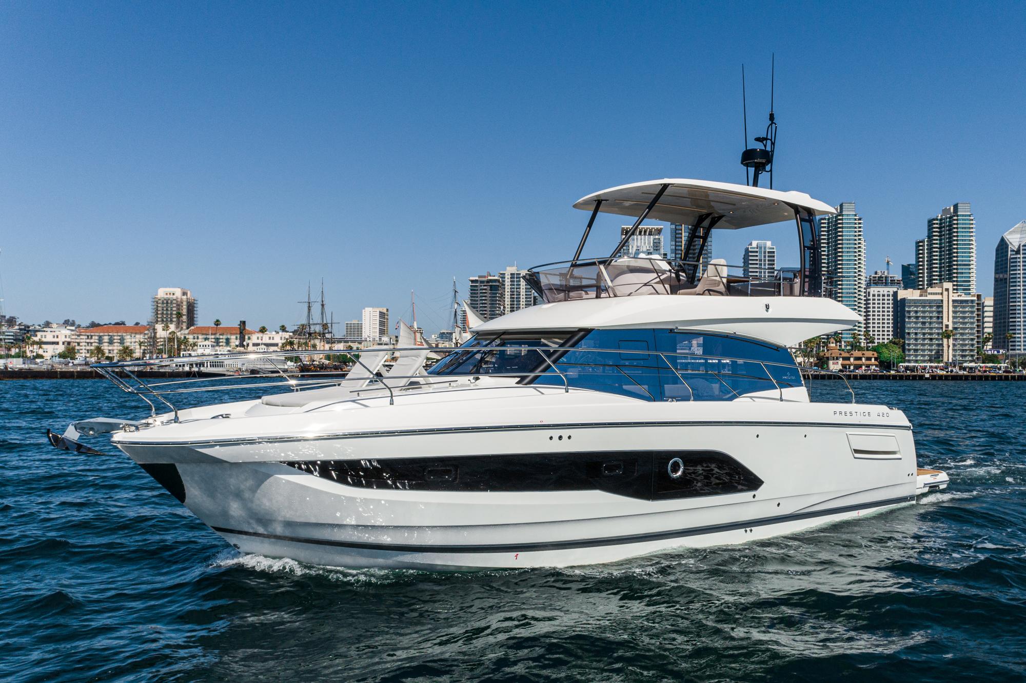 2024 Prestige 420 Fly #PR148F inventory image at Sun Country Marine Group, San Diego Harbor Island 2024 Prestige 420 Fly #PR148F inventory image at Sun Country Marine Group, San Diego Harbor Island