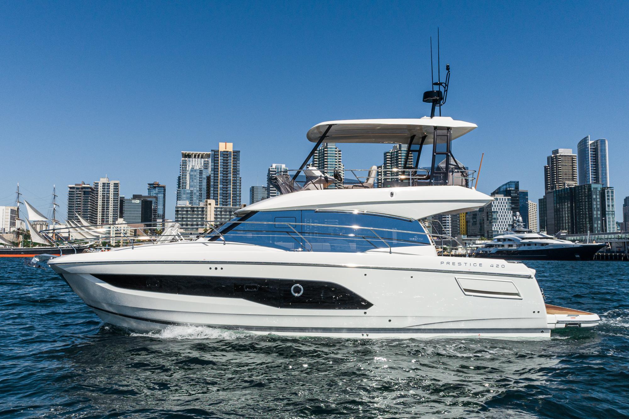 2024 Prestige 420 Fly #PR148F inventory image at Sun Country Marine Group, San Diego Harbor Island 2024 Prestige 420 Fly #PR148F inventory image at Sun Country Marine Group, San Diego Harbor Island