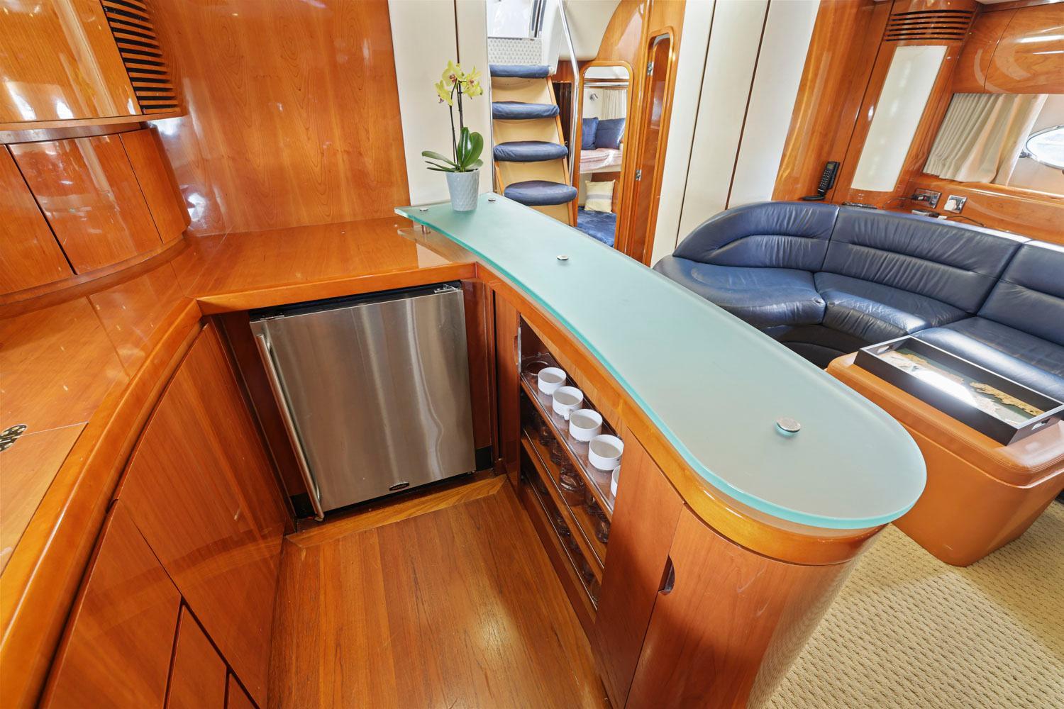 Princess-65 2003-DISMISSED CA-US-Luxurious 2003 Princess 65 yacht interior with sleek wood finishes and modern amenities.-8801006 | Thumbnail