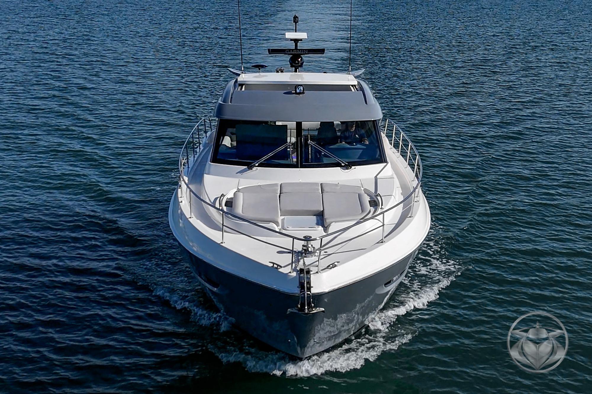 2026 Riviera 4600 Sport Yacht Platinum Edition #R082 inventory image at Sun Country Marine Group, Newport Beach