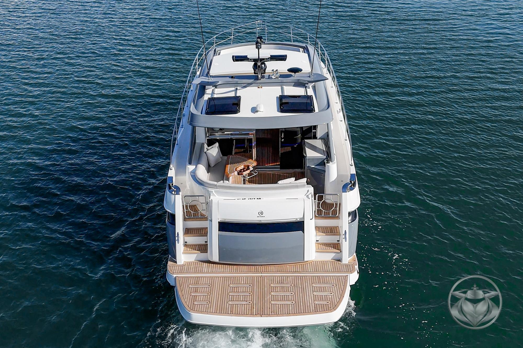 2026 Riviera 4600 Sport Yacht Platinum Edition #R082 inventory image at Sun Country Marine Group, Newport Beach