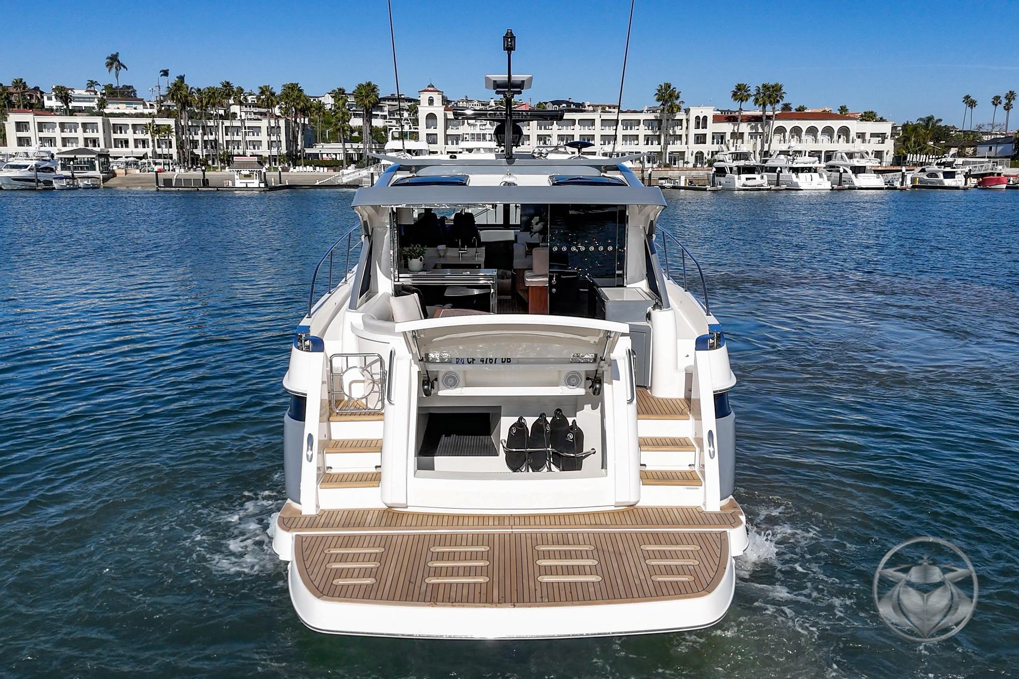 2026 Riviera 4600 Sport Yacht Platinum Edition #R082 inventory image at Sun Country Marine Group, Newport Beach