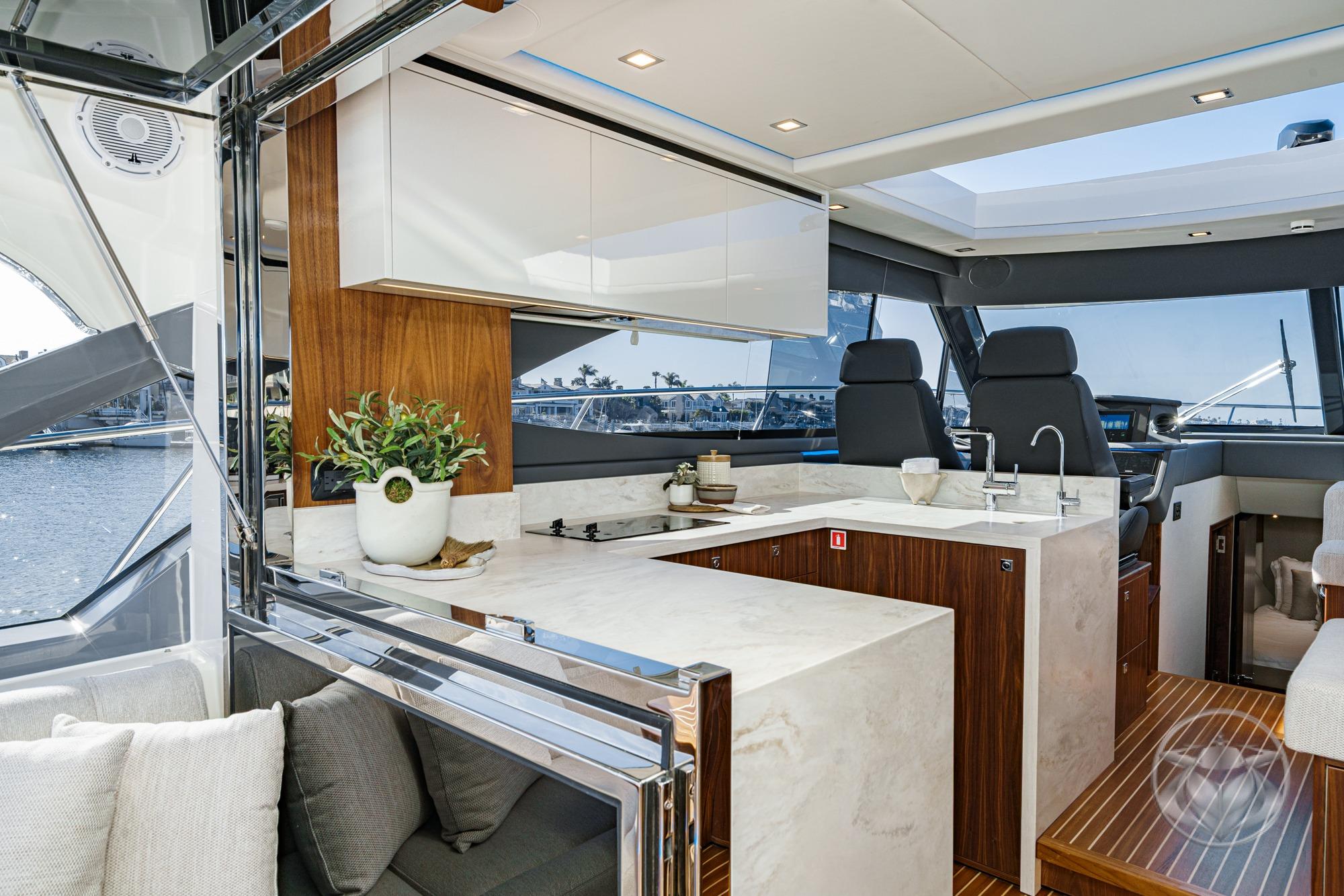 2026 Riviera 4600 Sport Yacht Platinum Edition #R082 inventory image at Sun Country Marine Group, Newport Beach