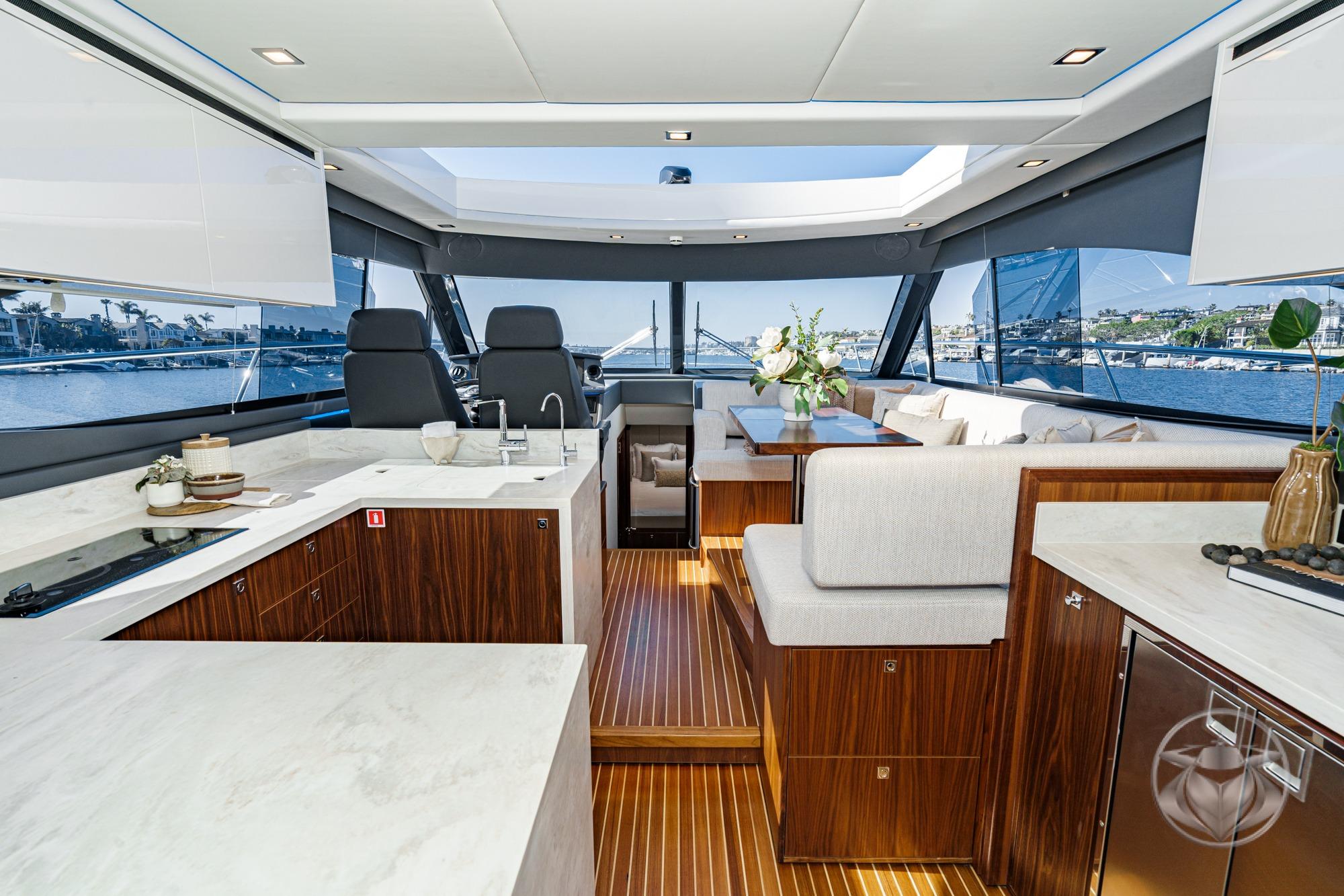 2026 Riviera 4600 Sport Yacht Platinum Edition #R082 inventory image at Sun Country Marine Group, Newport Beach