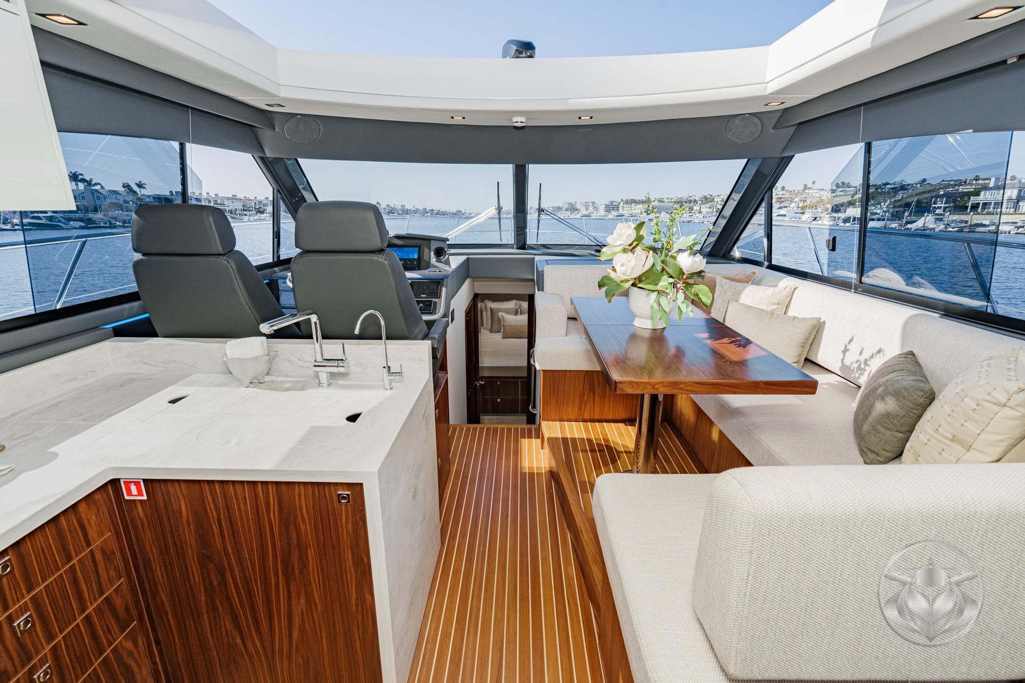 2026 Riviera 4600 Sport Yacht Platinum Edition #R082 inventory image at Sun Country Marine Group, Newport Beach