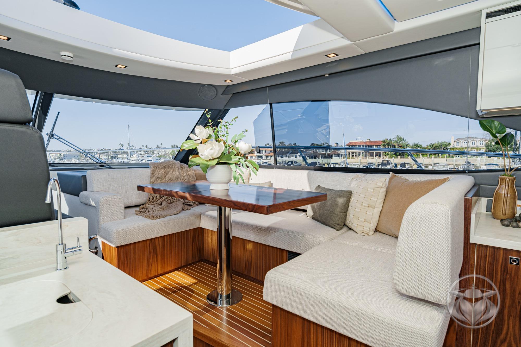 2026 Riviera 4600 Sport Yacht Platinum Edition #R082 inventory image at Sun Country Marine Group, Newport Beach