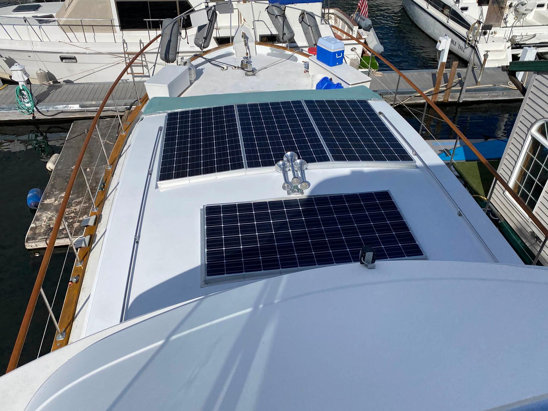Merlion Yacht Photos Pics Solar Panels Bow View