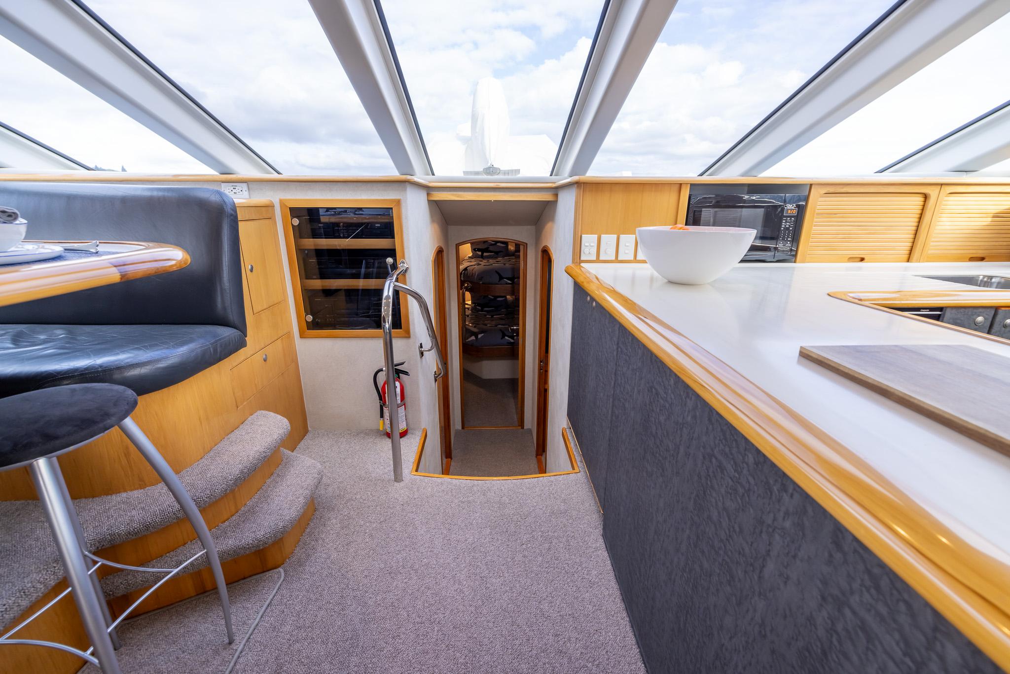 White Lightning Yacht Photos Pics Galley and Dining Area