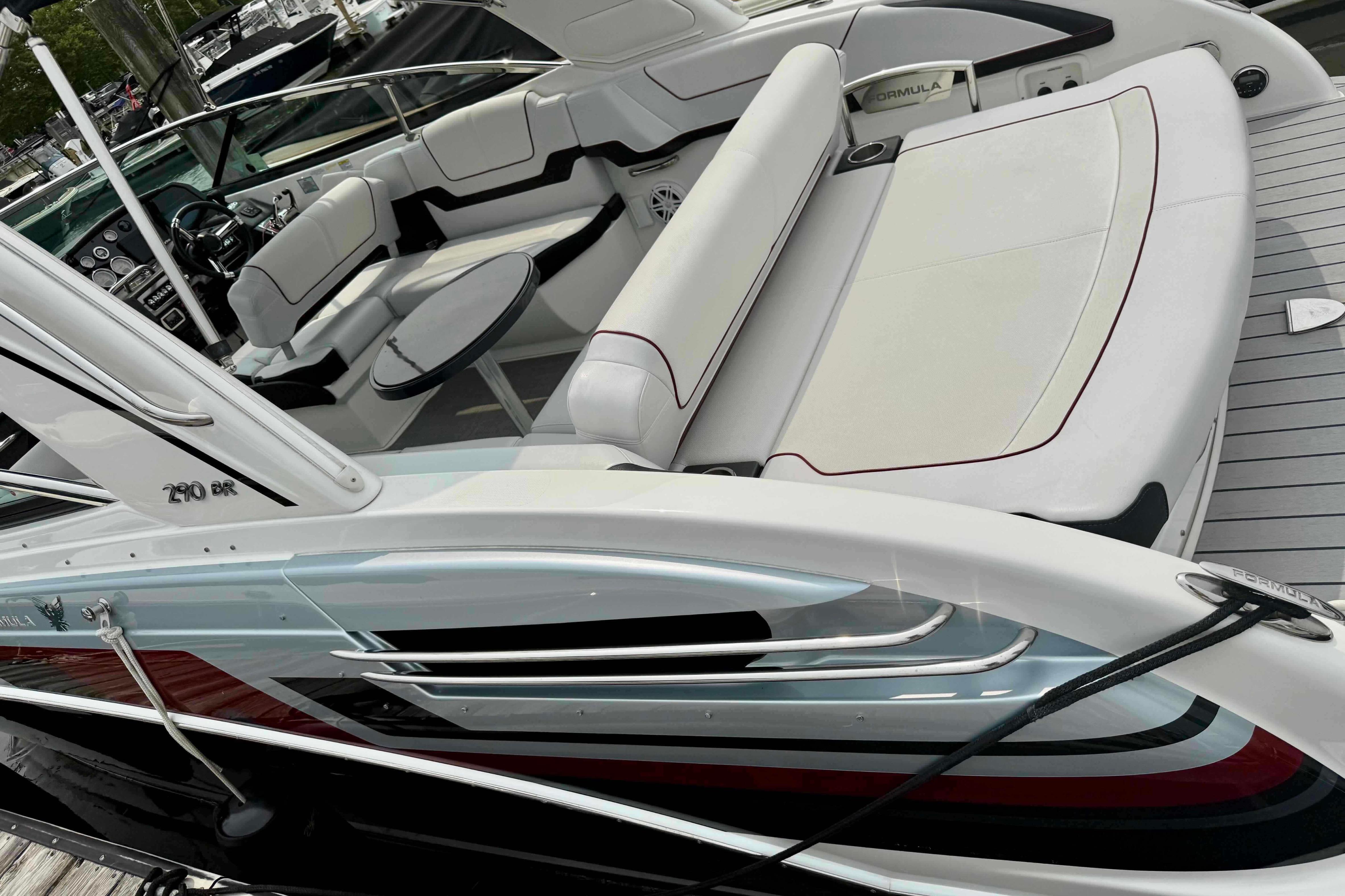 2020 Formula 290 Bowrider with sleek seating and modern interior design.