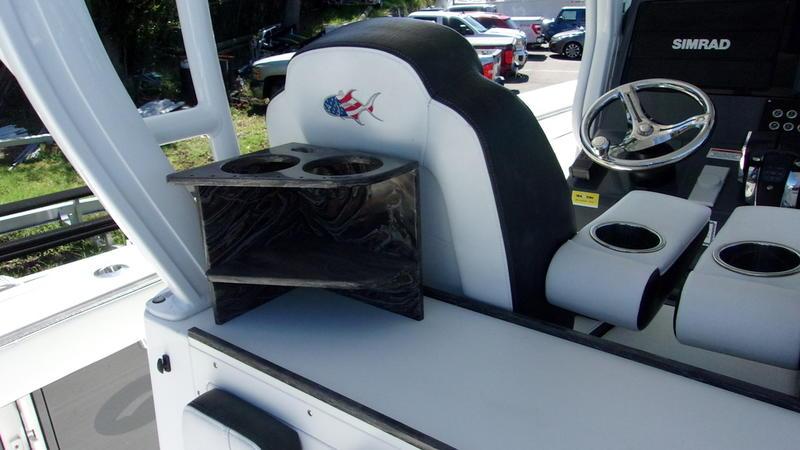 Crevalle-33 CSF Offshore Fishing 2022 -FL-US-2022 Crevalle 33 CSF Offshore Fishing boat interior with steering wheel and cup holders.-9541276 | Thumbnail