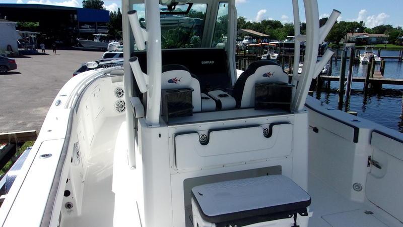 Crevalle-33 CSF Offshore Fishing 2022 -FL-US-2022 Crevalle 33 CSF Offshore Fishing boat, spacious deck, modern design, docked at marina.-9541276 | Thumbnail