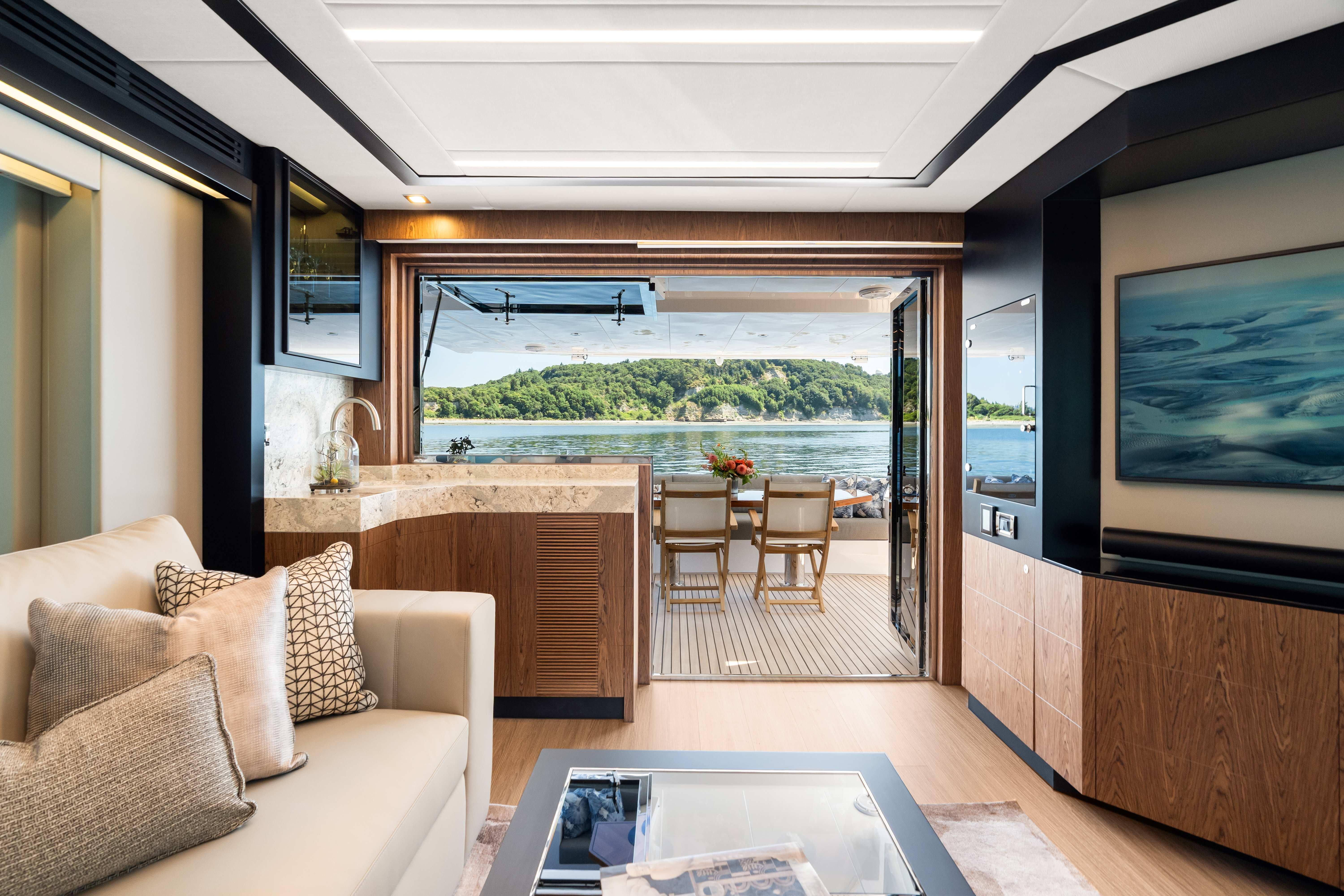 Horizon-V68 2025-V68-612 / NOW AVAILABLE FL-US-Luxurious interior of 2025 Horizon V68 yacht with scenic ocean view.-9631300 | Thumbnail