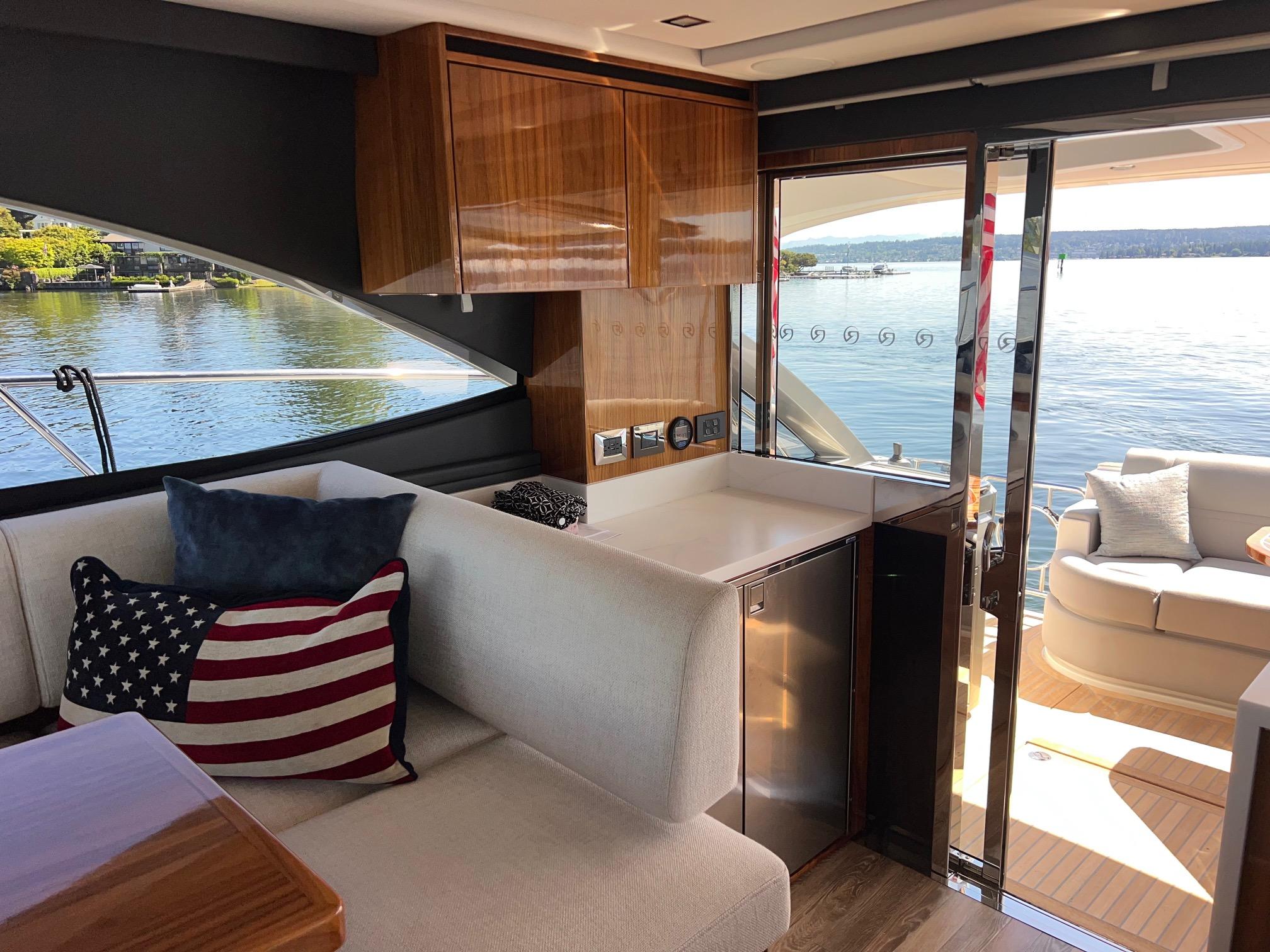 2023 Riviera 4600 Sport Yacht Platinum Edition #TBBA46003LLC inventory image at Sun Country Yachts, South Lake Union (Seattle) 2023 Riviera 4600 Sport Yacht Platinum Edition #TBBA46003LLC inventory image at Sun Country Yachts, South Lake Union (Seattle)