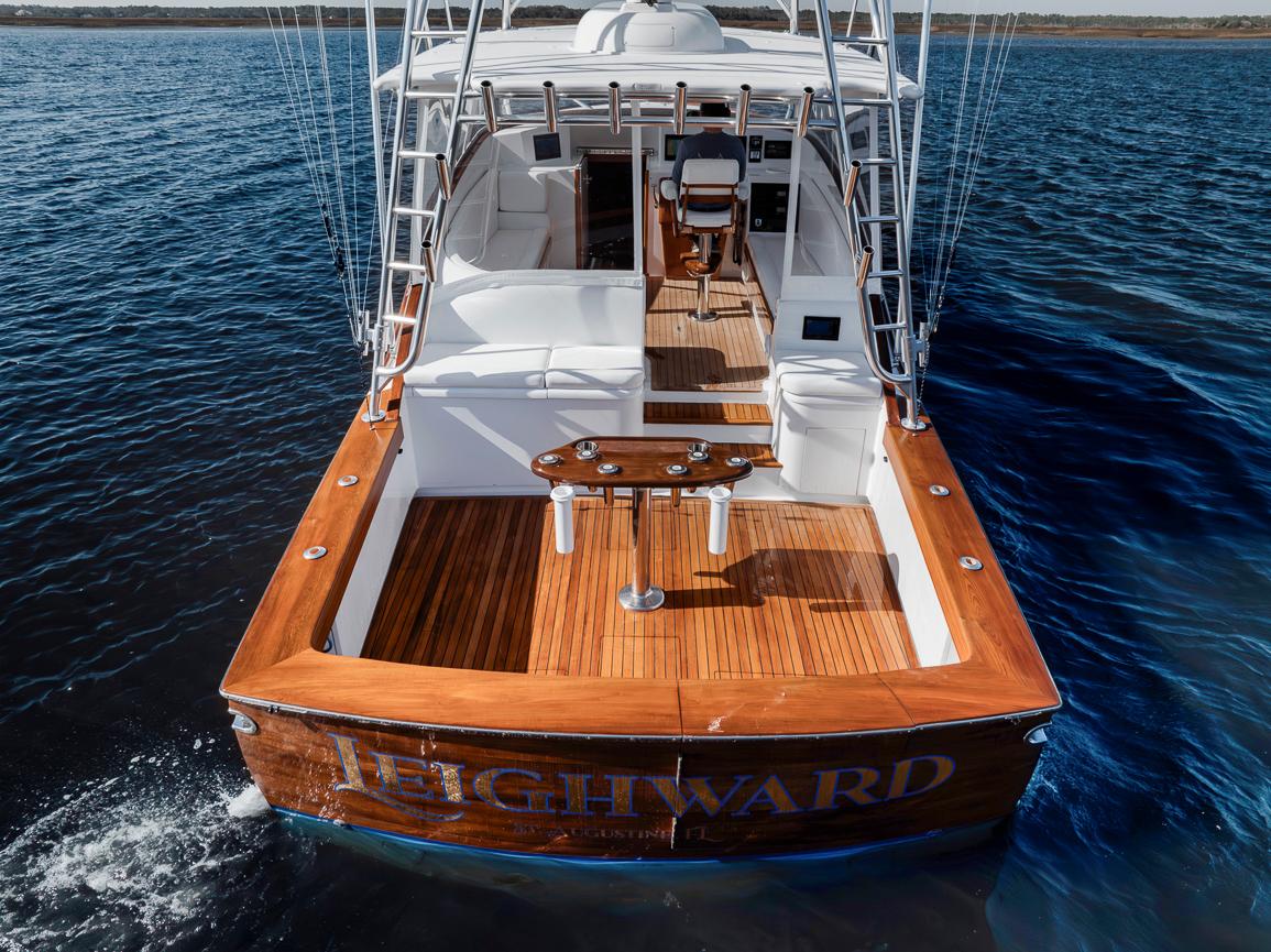Garlington-44 Express 1996 -FL-US-1996 Garlington 44 Express yacht on water, featuring a spacious wooden deck.-9651424 | Thumbnail
