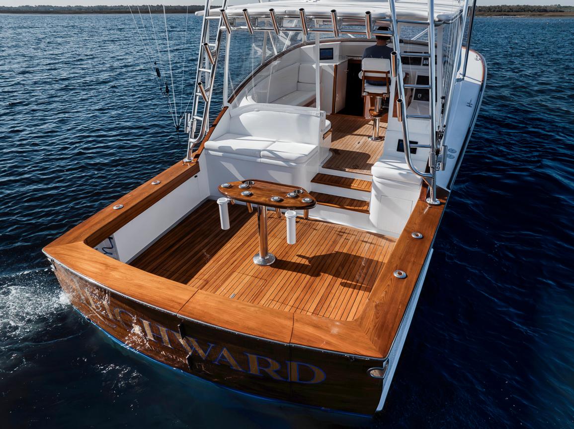 Garlington-44 Express 1996 -FL-US-1996 Garlington 44 Express yacht with wooden deck, cruising on calm blue waters.-9651424 | Thumbnail