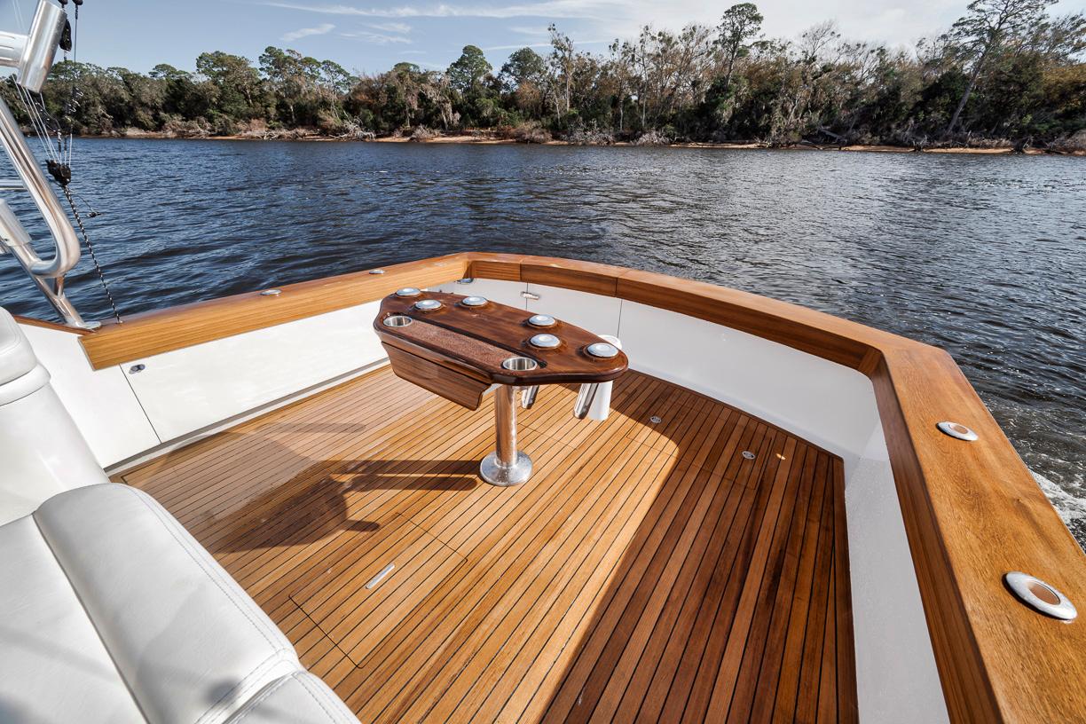 Garlington-44 Express 1996 -FL-US-1996 Garlington 44 Express boat with wooden deck, scenic river view.-9651424 | Thumbnail