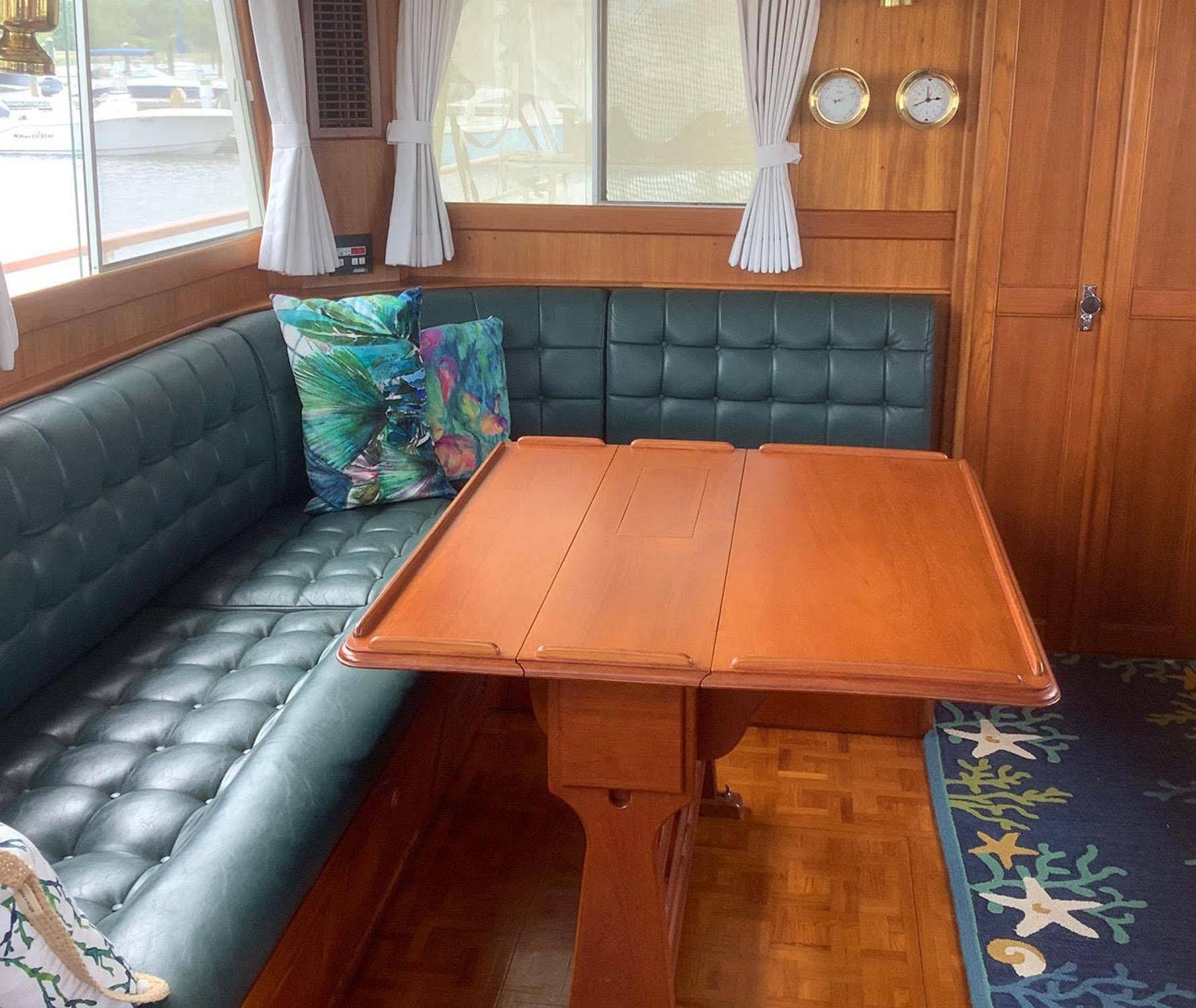 Custom Teak Yacht Table with Fold-Down Leaves