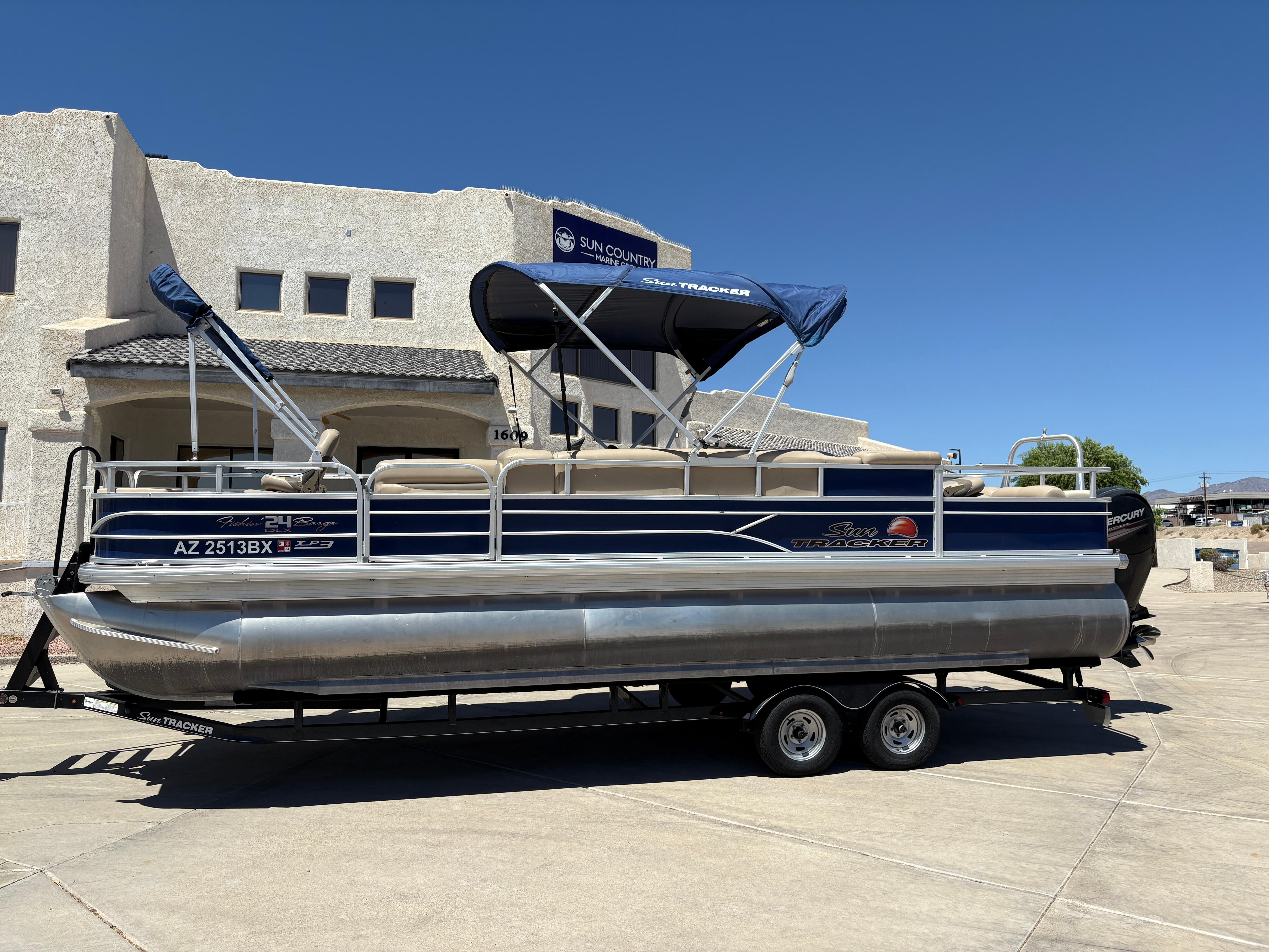 2016 Sun Tracker Fishin' Barge 24 DLX #TRW4541 inventory image at Sun Country Marine Group, Lake Havasu City, AZ 2016 Sun Tracker Fishin' Barge 24 DLX #TRW4541 inventory image at Sun Country Marine Group, Lake Havasu City, AZ