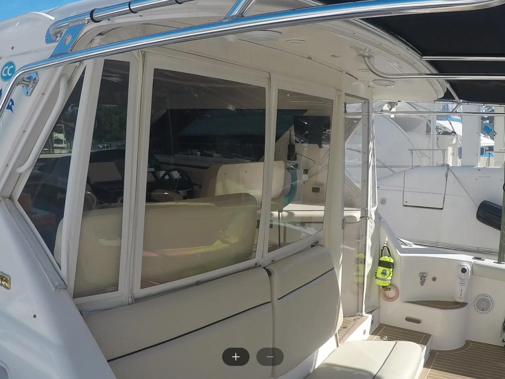 Tiara Yachts-4400 Sovran 2004-CC Rider FL-US-Polycarbonate Forward Cockpit Enclosure-9631623 | Thumbnail