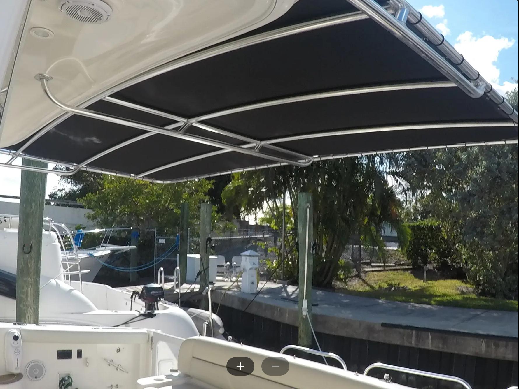 Tiara Yachts-4400 Sovran 2004-CC Rider FL-US-Cockpit Custom Fabricated Sun Awning-9631623 | Thumbnail
