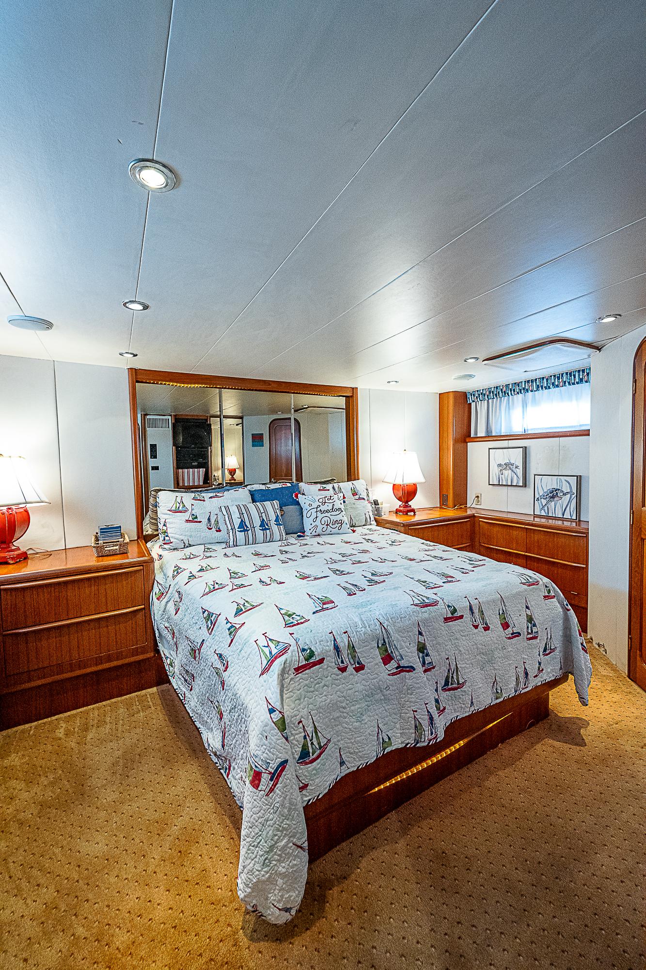 Viking 50 Cockpit Motor Yacht Freedom-Master Stateroom, Walkaround King Berth, Drawer Storage