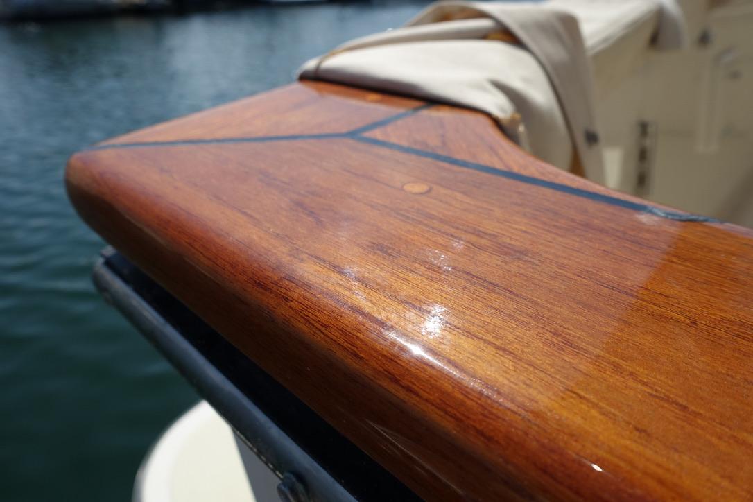 TEAK COAMING AROUND COCKPIT