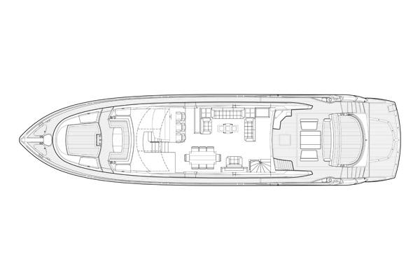 P'ocean Yacht Photos Pics Manufacturer Provided Image: Main Deck Layout