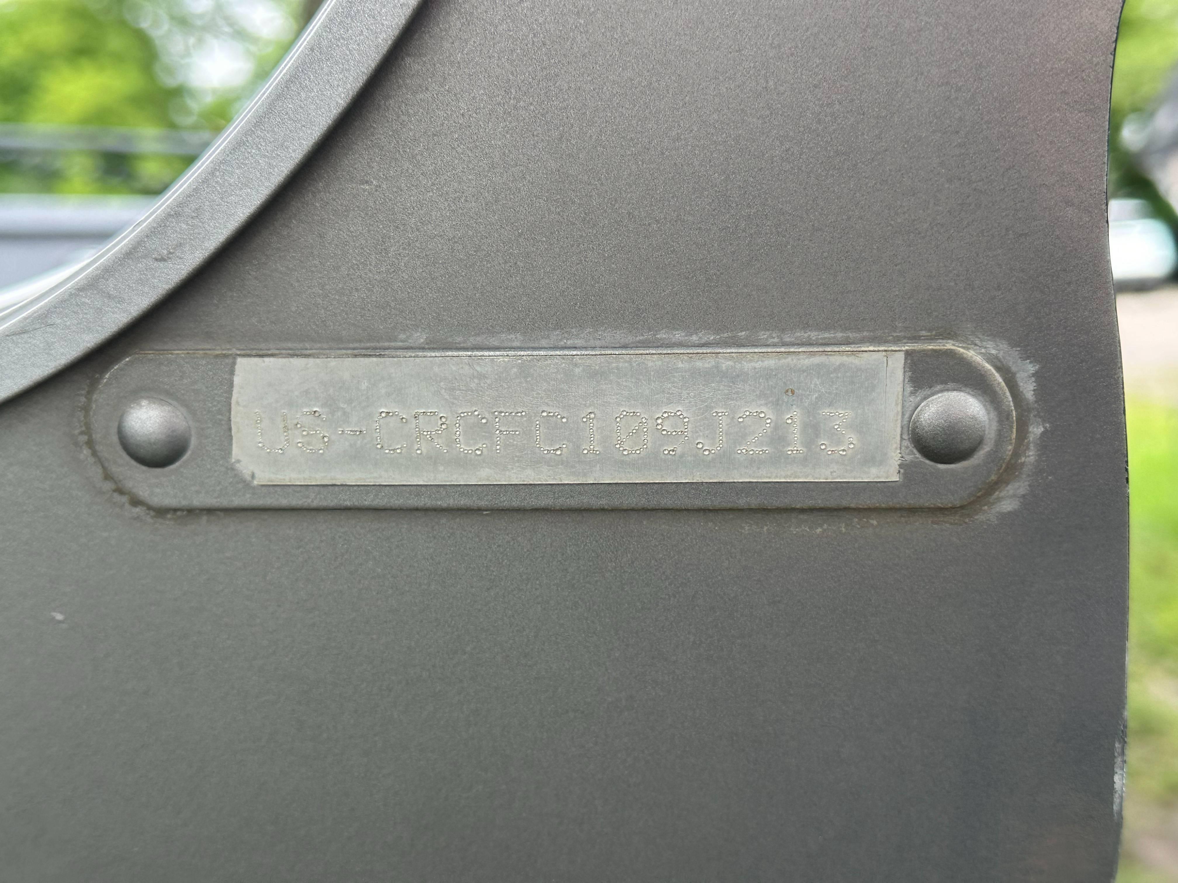 2013 Crestliner Fish Hawk 1650 SC hull identification number plate.