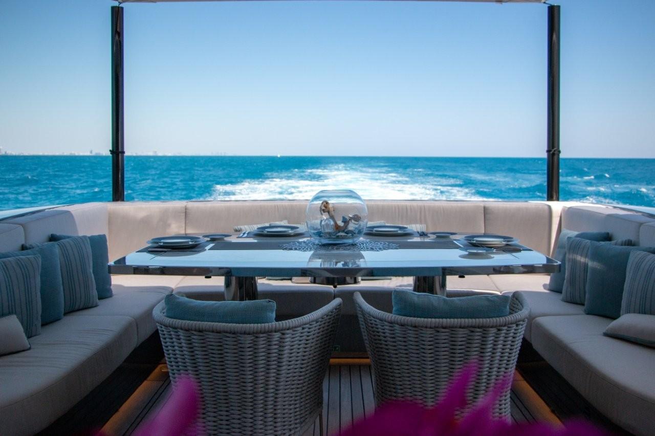Rossinavi-Custom 2020-EIV FL-US-Luxurious Rossinavi Custom 2020 yacht dining area with ocean view and elegant seating.-9772003 | Thumbnail