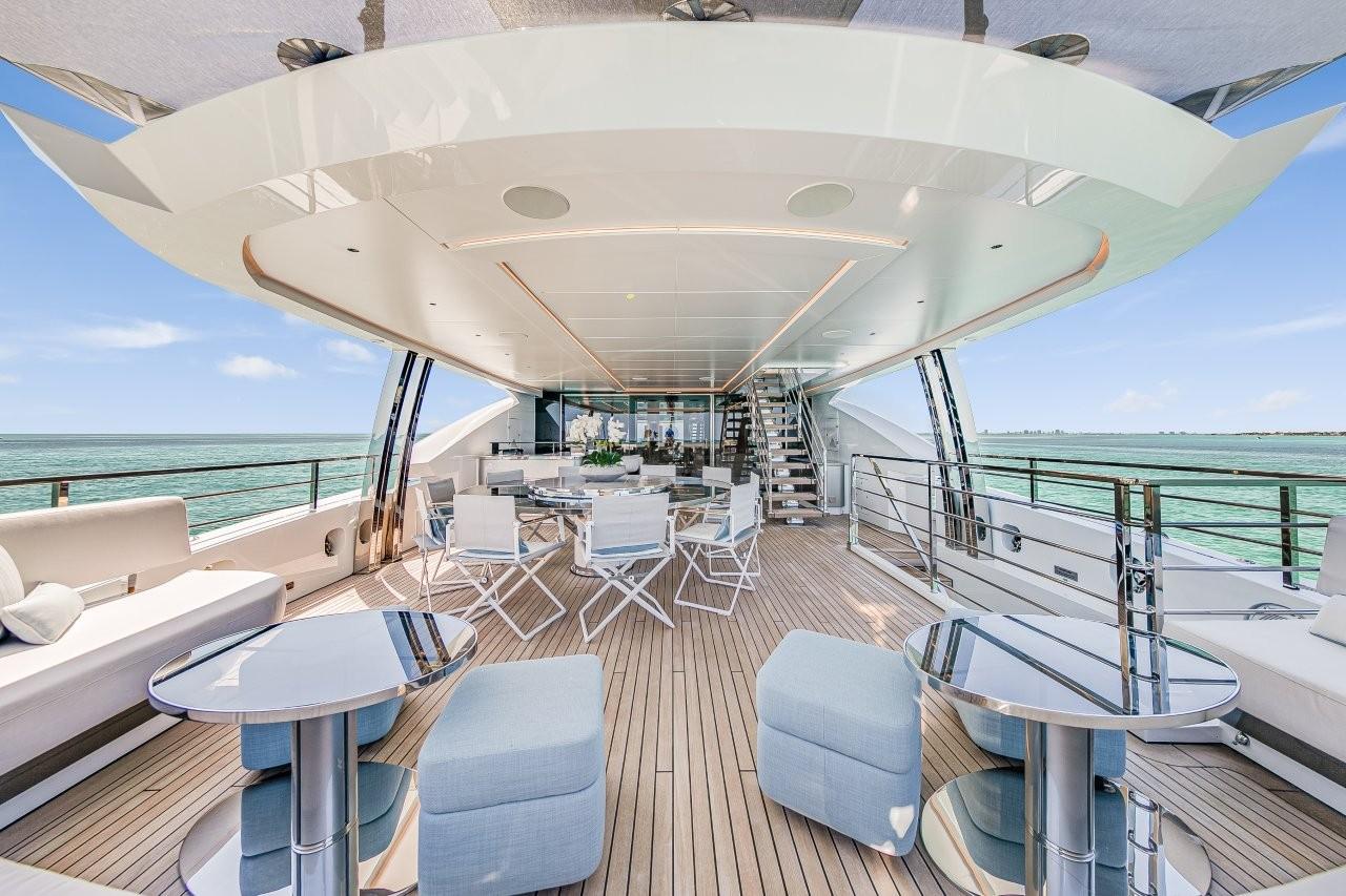 Rossinavi-Custom 2020-EIV FL-US-Luxurious 2020 Rossinavi Custom yacht deck with modern seating and ocean view.-9772003 | Thumbnail