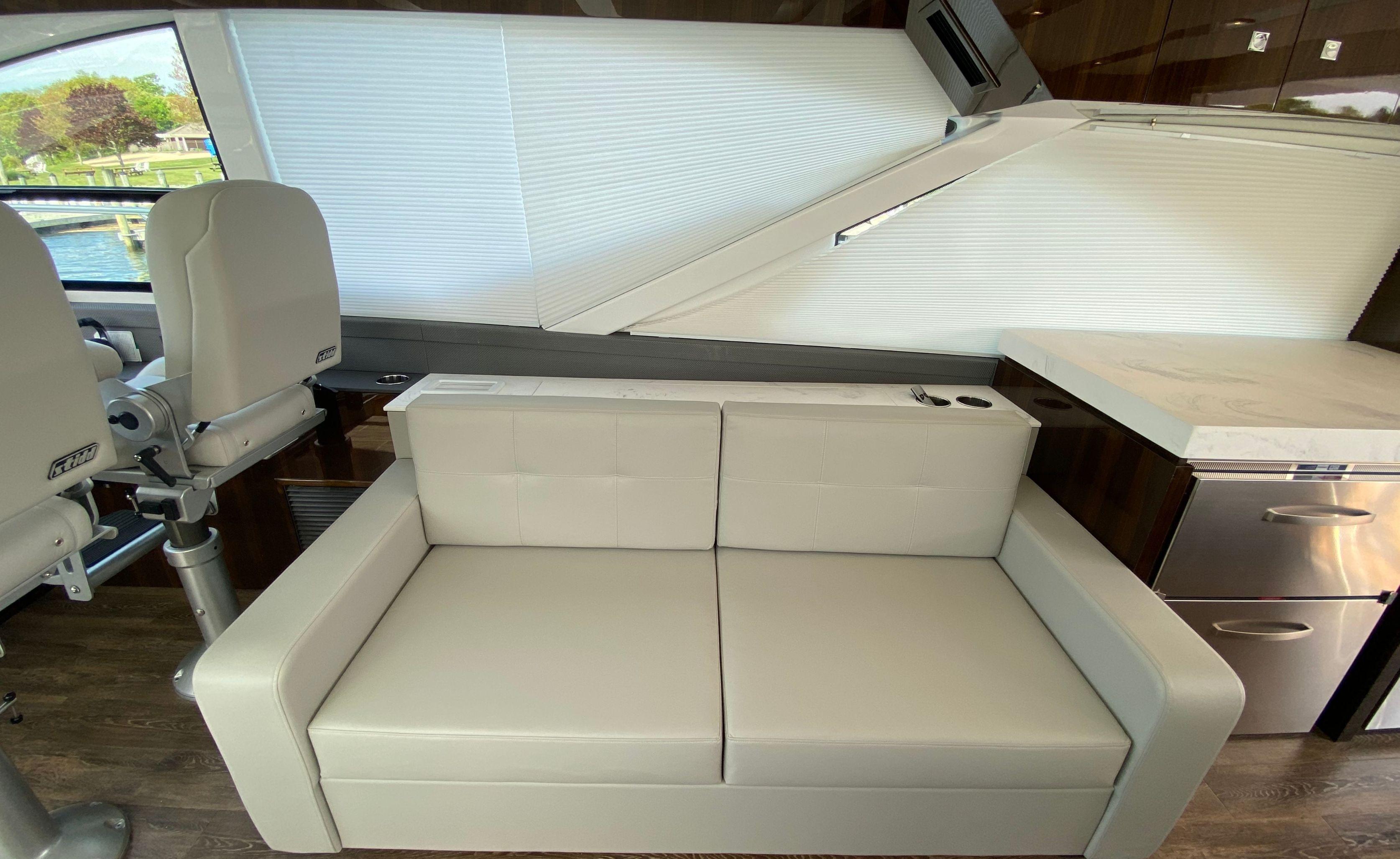 Cruisers Yachts-60 Fly 2022-RADIANT NY-US-Luxurious interior of 2022 Cruisers Yachts 60 Fly with modern seating and sleek design.-9652120 | Thumbnail